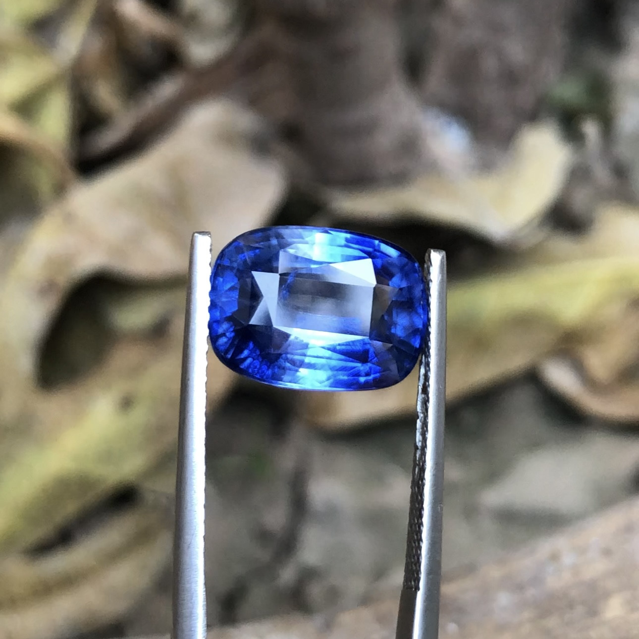 Bellerophon Certified 7.20 CT Natural Blue Sapphire Cushion Shape Loose Gemstone — view 5