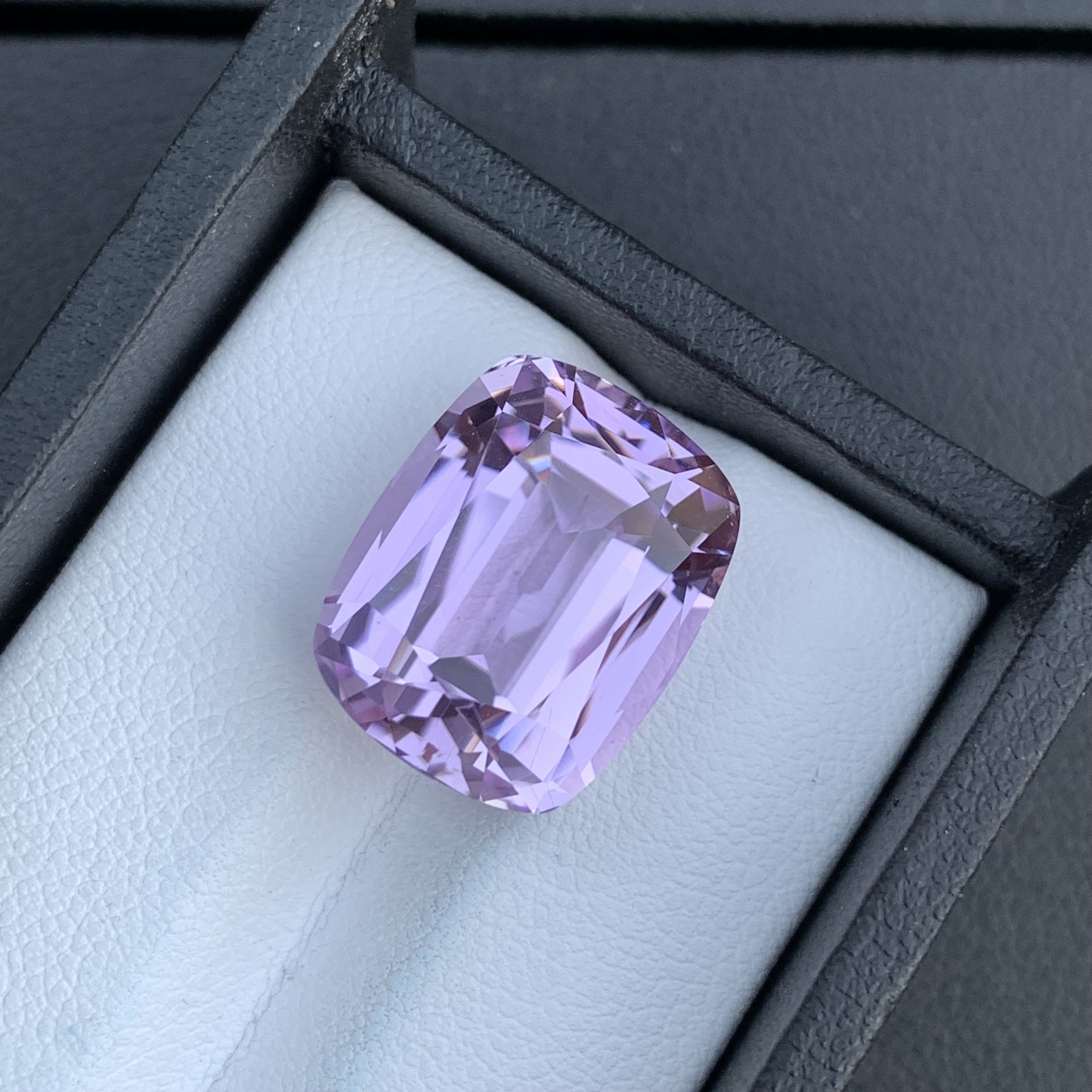 Natural Pink Kunzite 21.88 Carat Faceted Cushion Shape Loose Gemstone — view 1