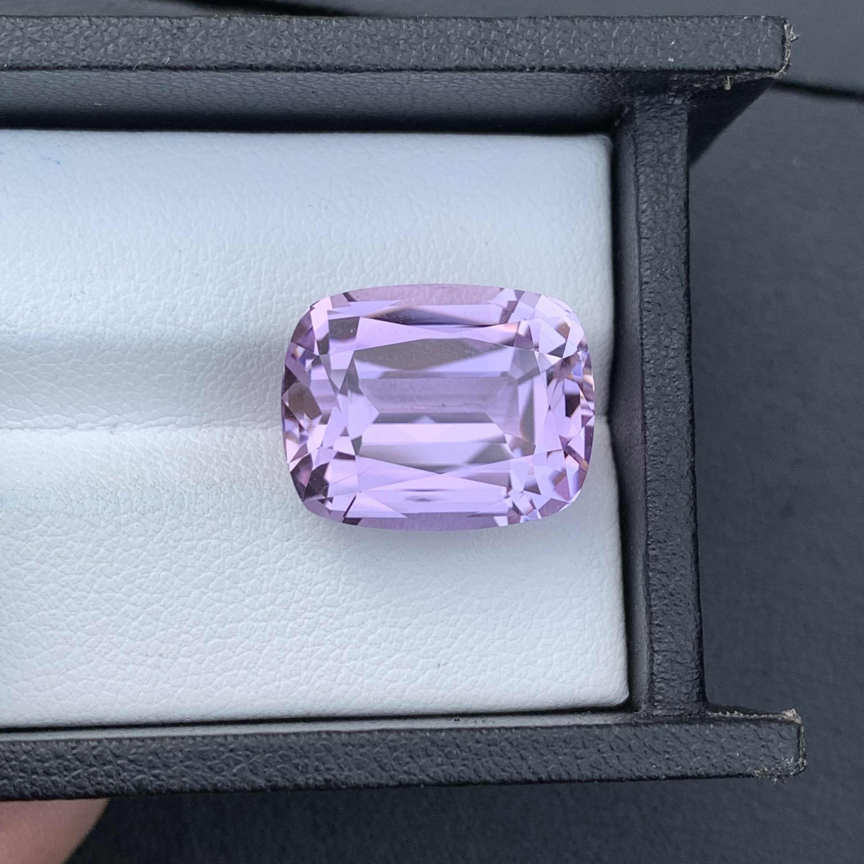 Natural Pink Kunzite 21.88 Carat Faceted Cushion Shape Loose Gemstone — view 2