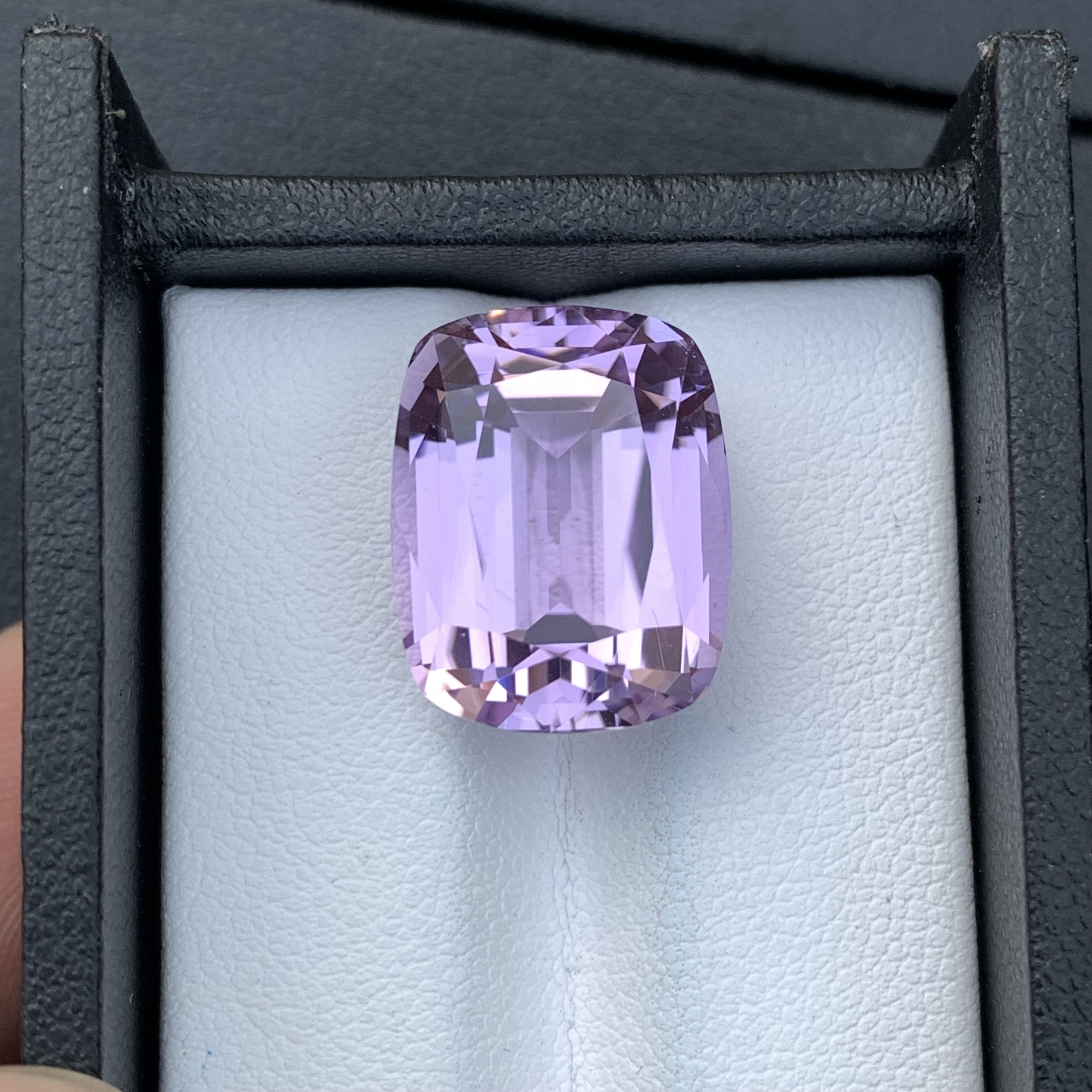 Natural Pink Kunzite 21.88 Carat Faceted Cushion Shape Loose Gemstone — view 3