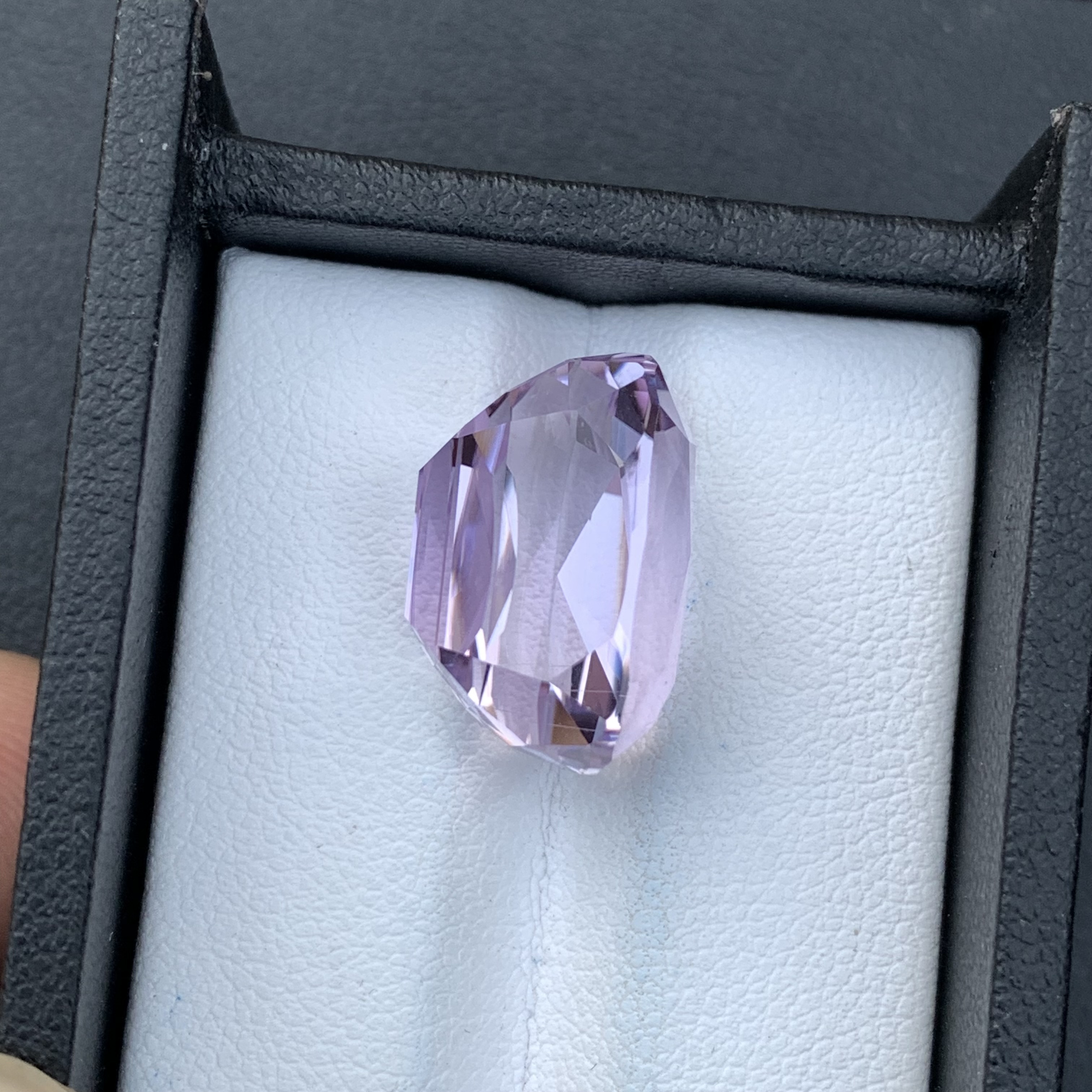Natural Pink Kunzite 21.88 Carat Faceted Cushion Shape Loose Gemstone — view 5