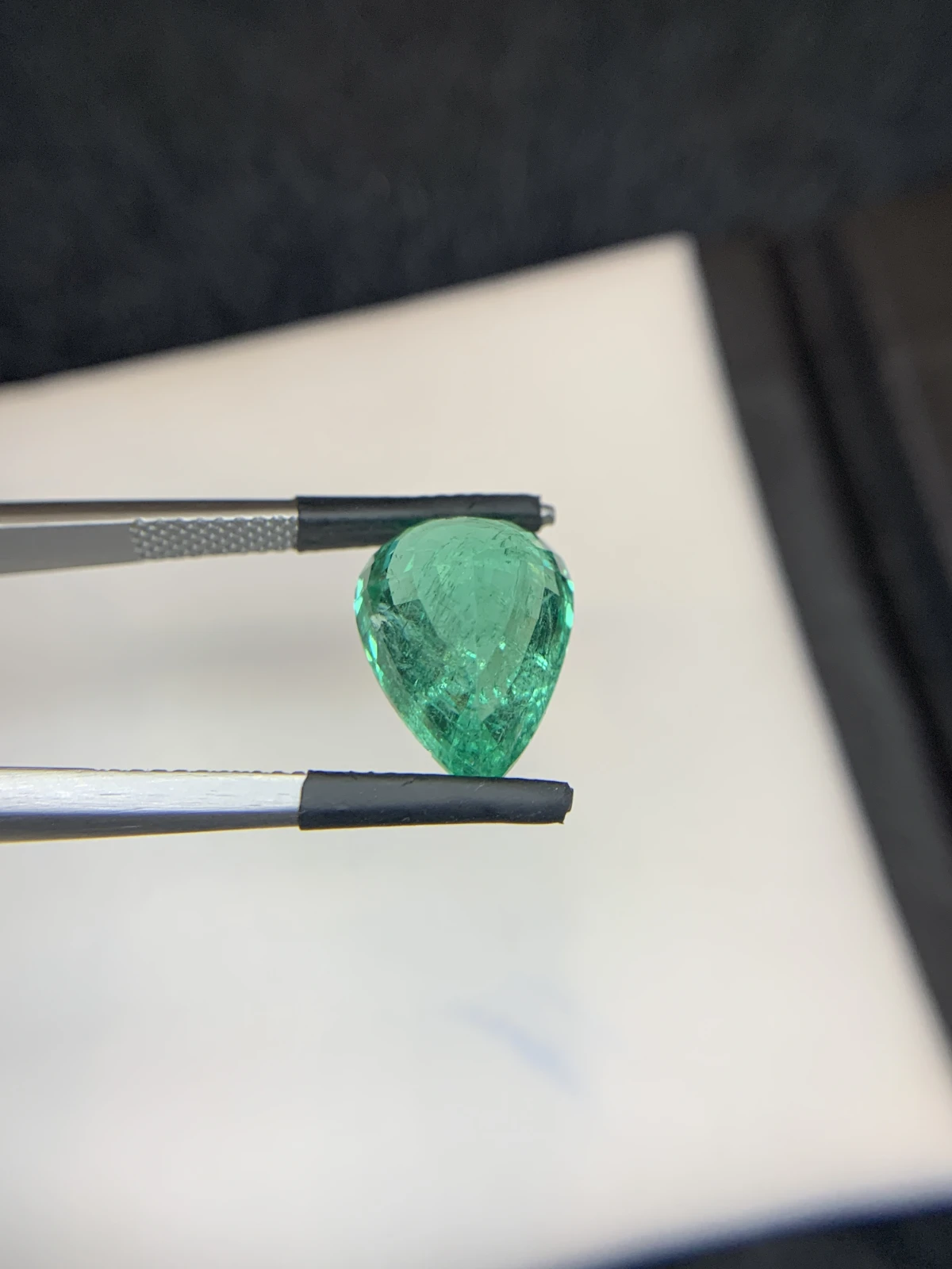 Bellerophon Certified 5.92 Ct Natural Panjshir Emerald Pear Shape Loose Gemstone — view 6