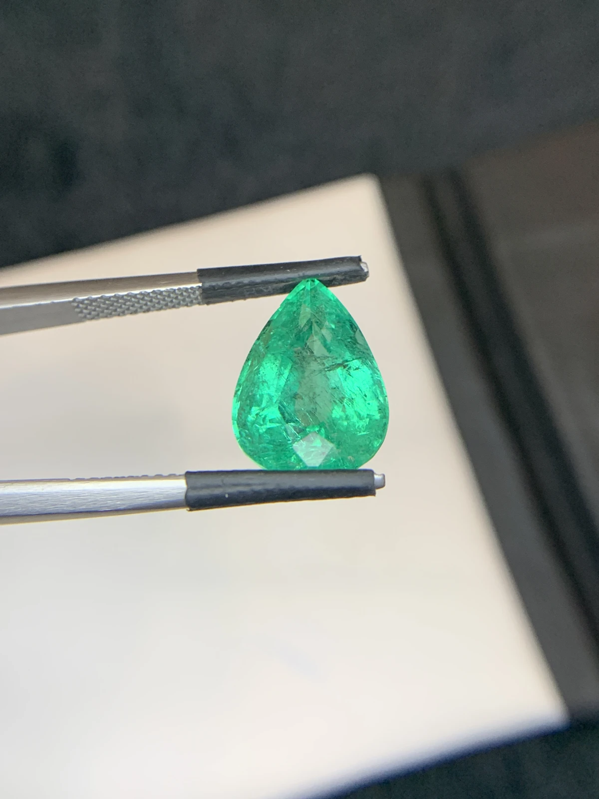 Bellerophon Certified 5.92 Ct Natural Panjshir Emerald Pear Shape Loose Gemstone — view 10