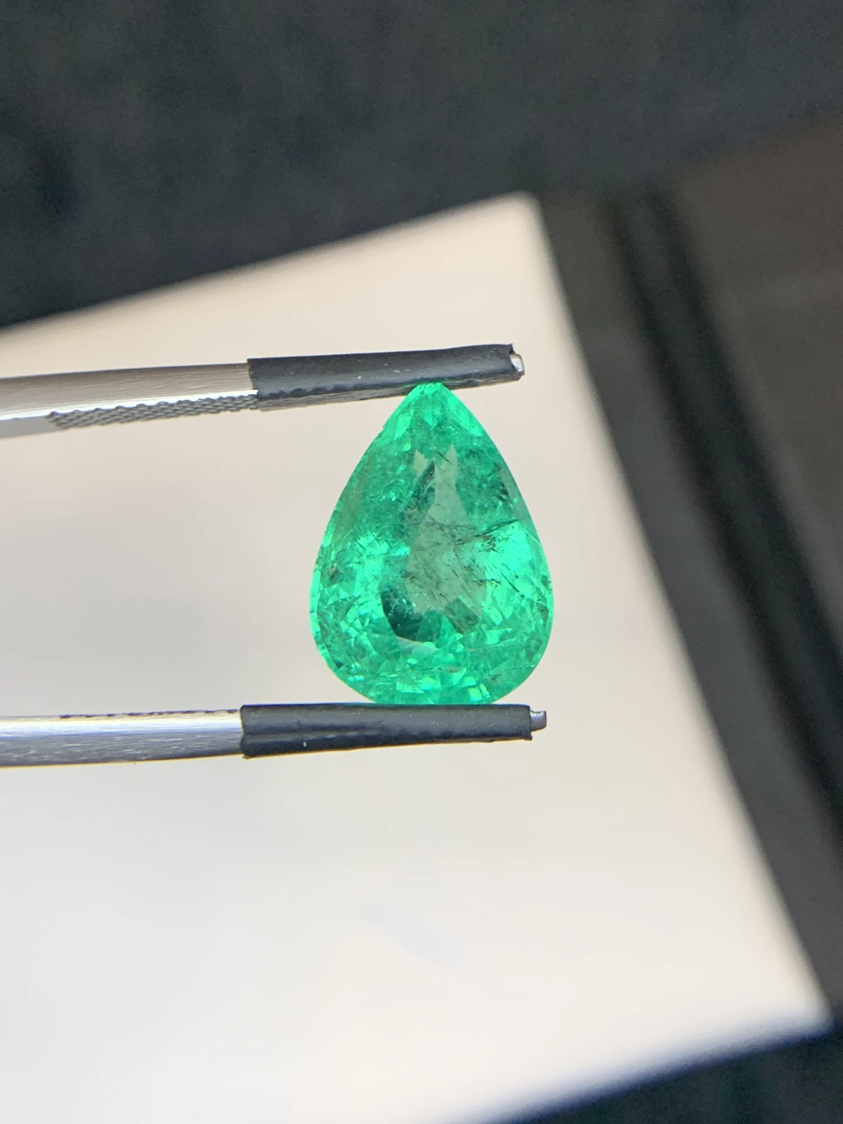 Bellerophon Certified 5.92 Ct Natural Panjshir Emerald Pear Shape Loose Gemstone — view 11