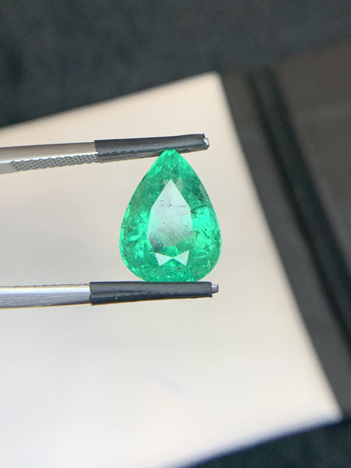 Bellerophon Certified 5.92 Ct Natural Panjshir Emerald Pear Shape Loose Gemstone — view 12