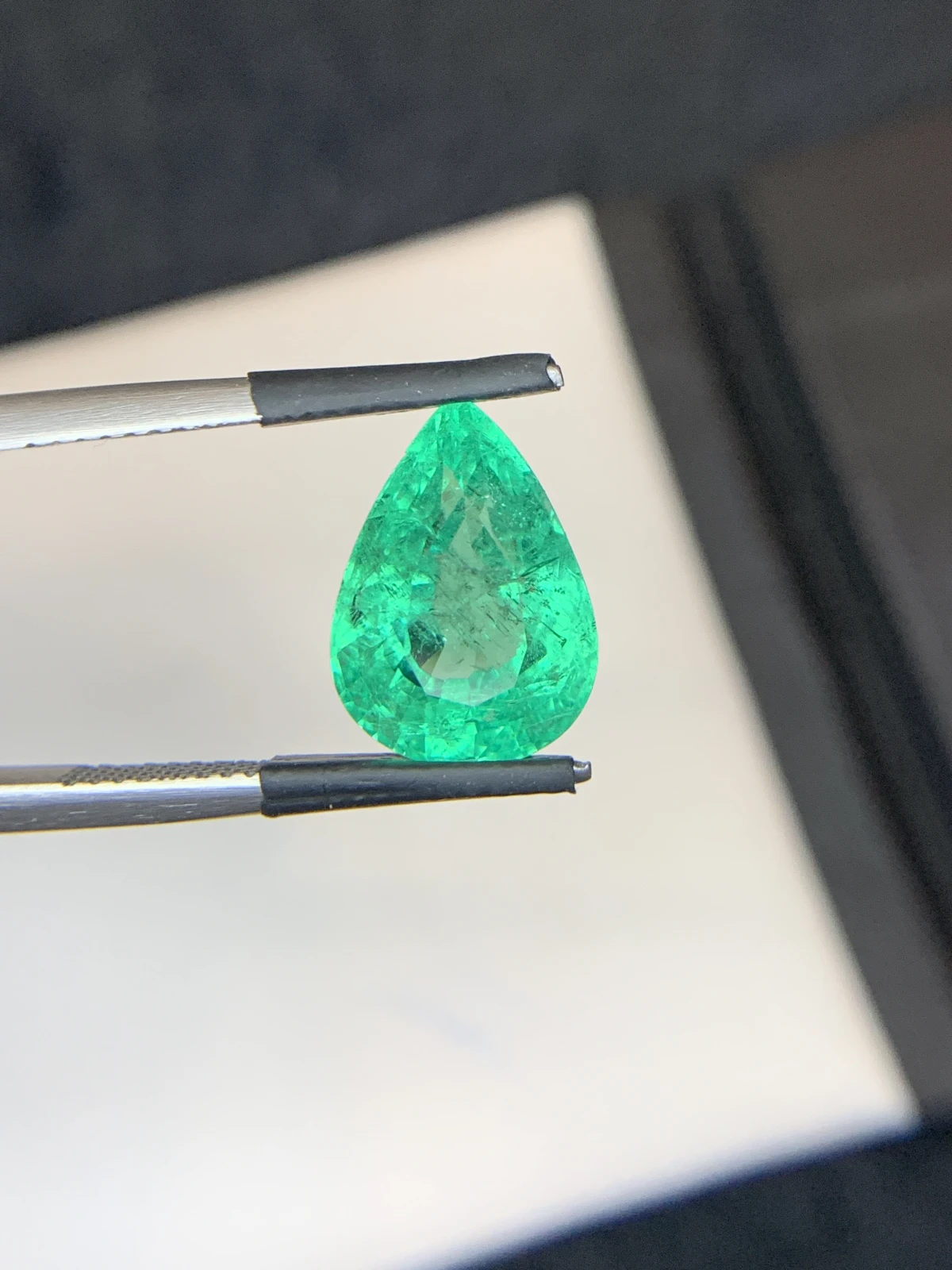 Bellerophon Certified 5.92 Ct Natural Panjshir Emerald Pear Shape Loose Gemstone — view 13