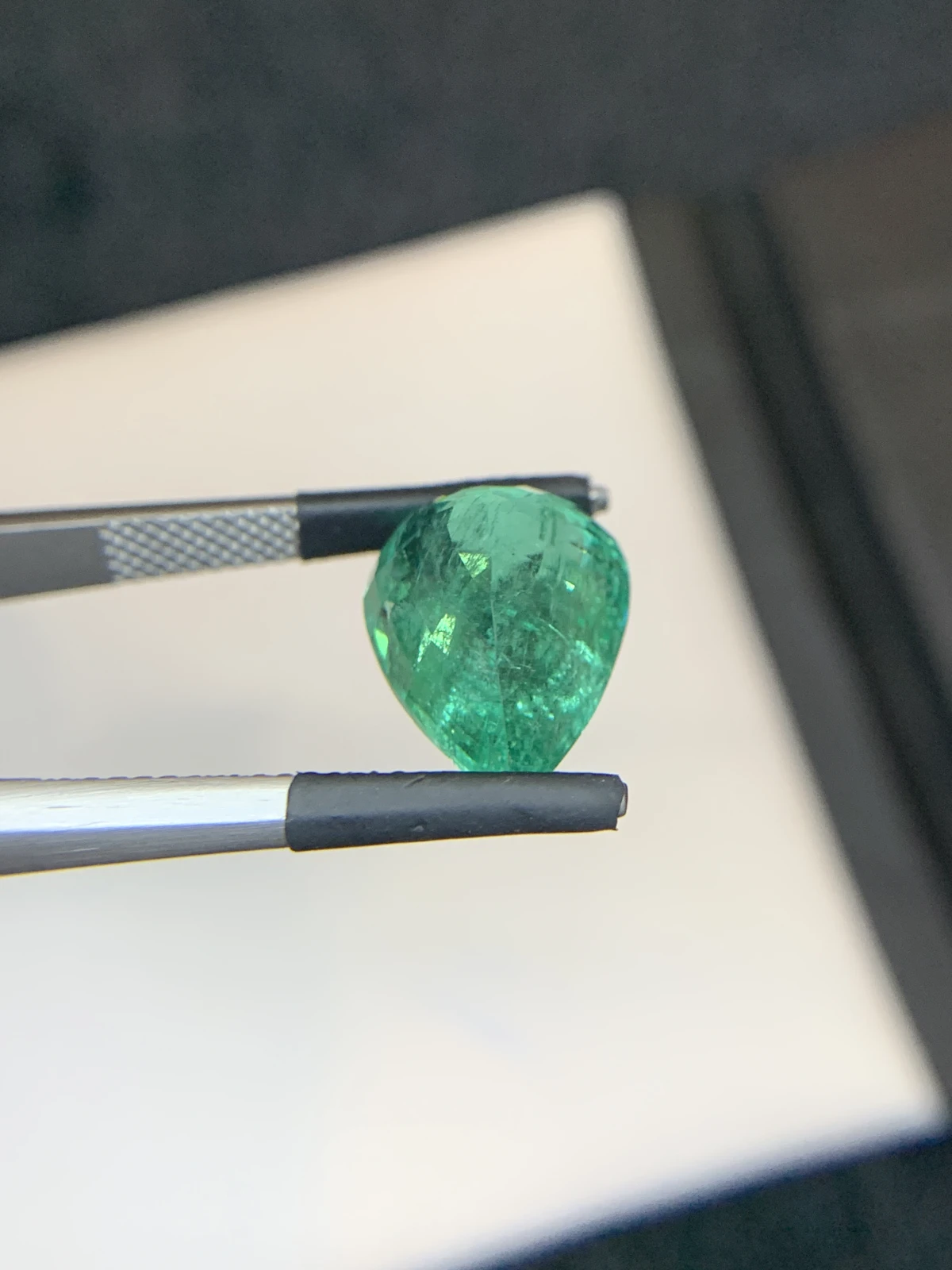 Bellerophon Certified 5.92 Ct Natural Panjshir Emerald Pear Shape Loose Gemstone — view 15