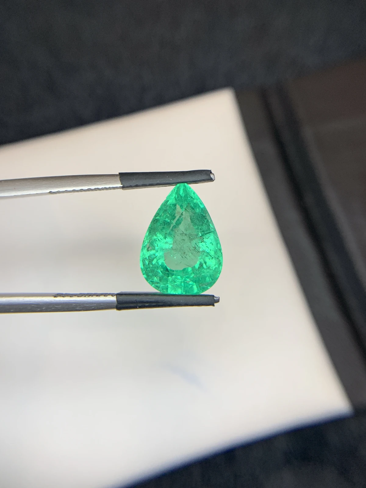 Bellerophon Certified 5.92 Ct Natural Panjshir Emerald Pear Shape Loose Gemstone — view 2