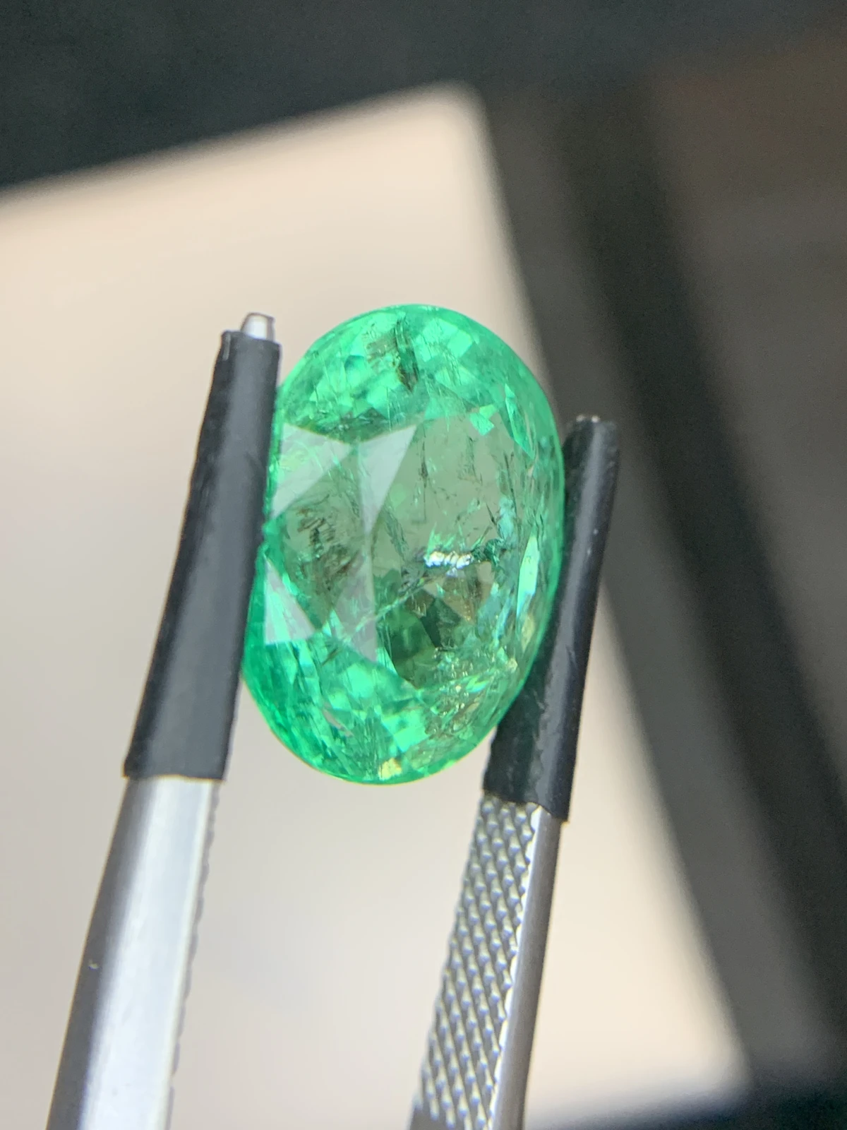 Bellerophon Certified 6.87 Ct Natural Panjshir Emerald Oval Shape Loose Gemstone — view 8