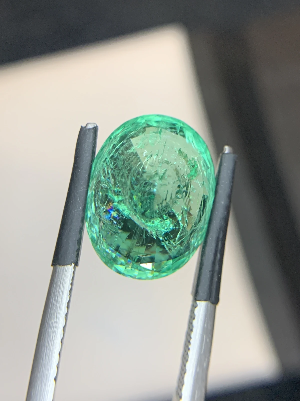 Bellerophon Certified 6.87 Ct Natural Panjshir Emerald Oval Shape Loose Gemstone — view 12