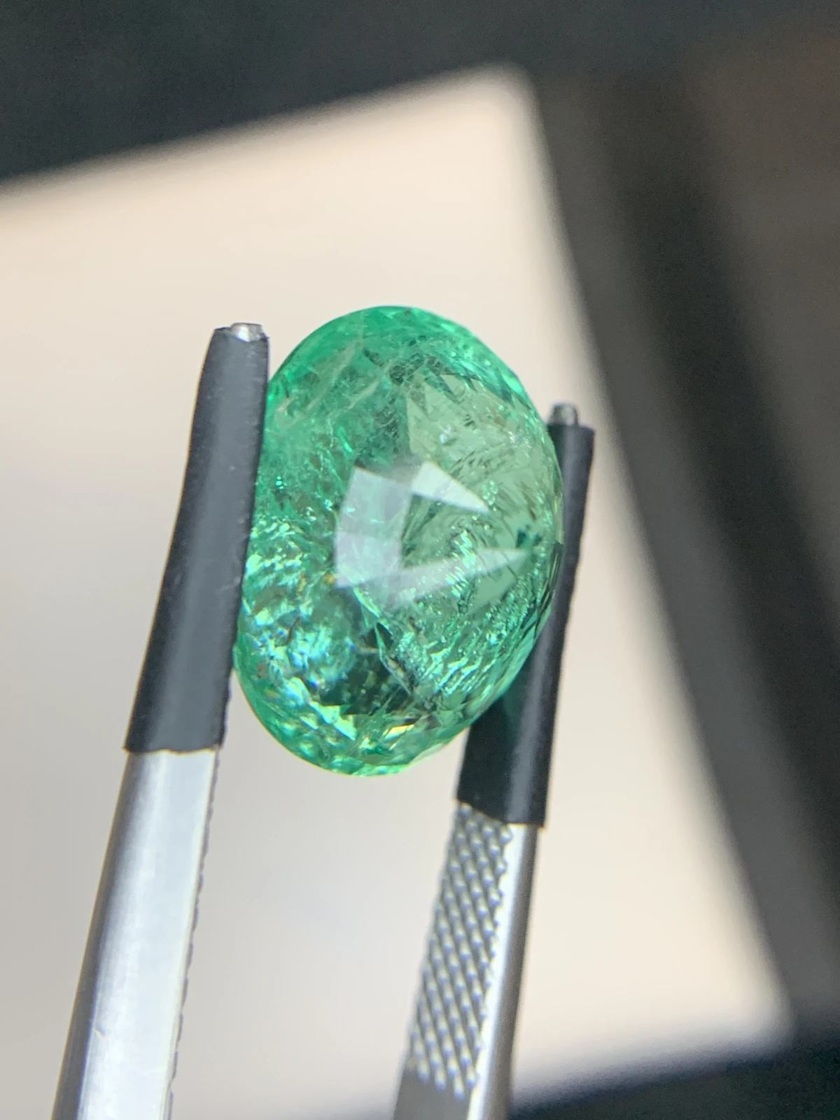 Bellerophon Certified 6.87 Ct Natural Panjshir Emerald Oval Shape Loose Gemstone — view 13