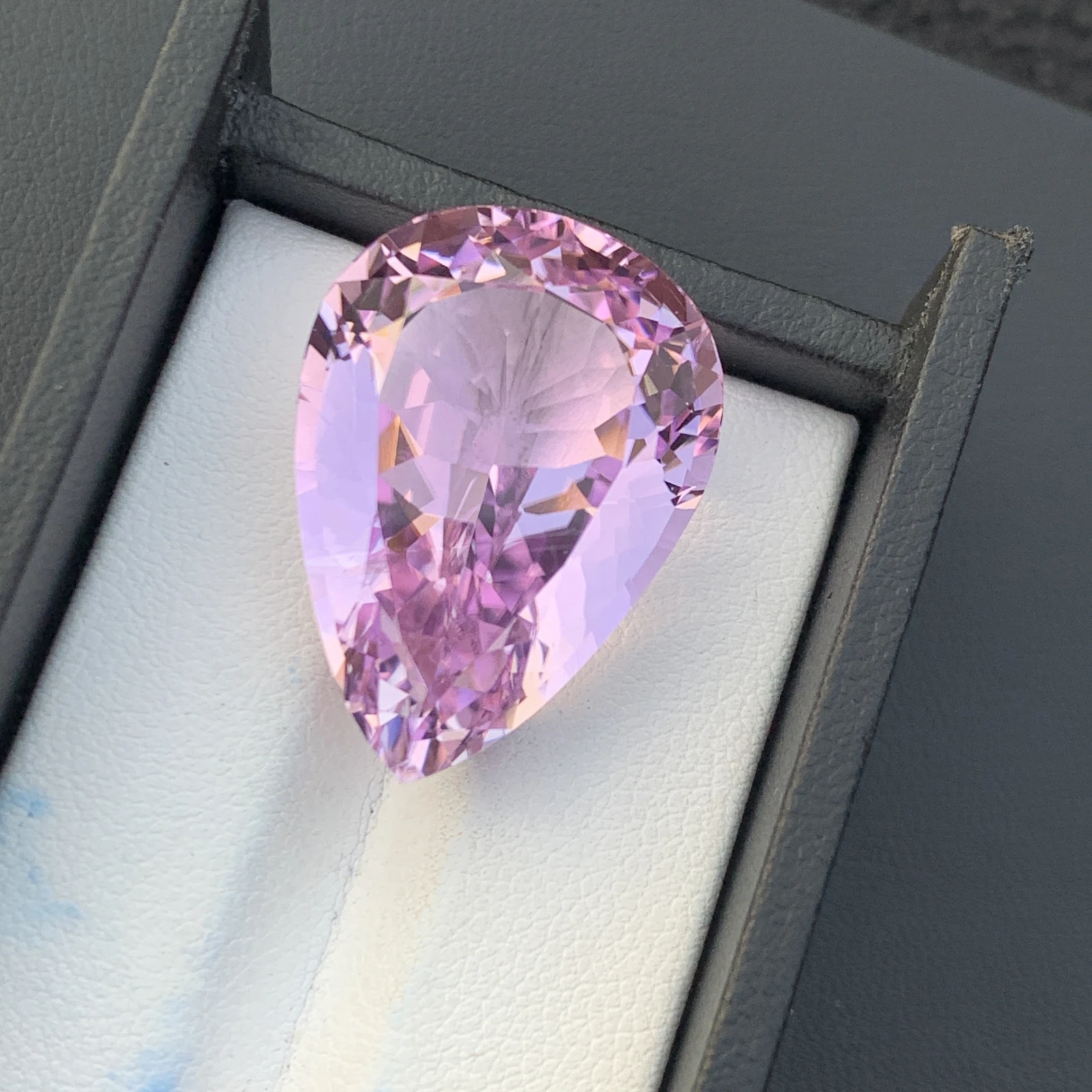 49.55 ct Natural Pink Kunzite Pear Shape Loose Gemstone from Afghanistan — view 2