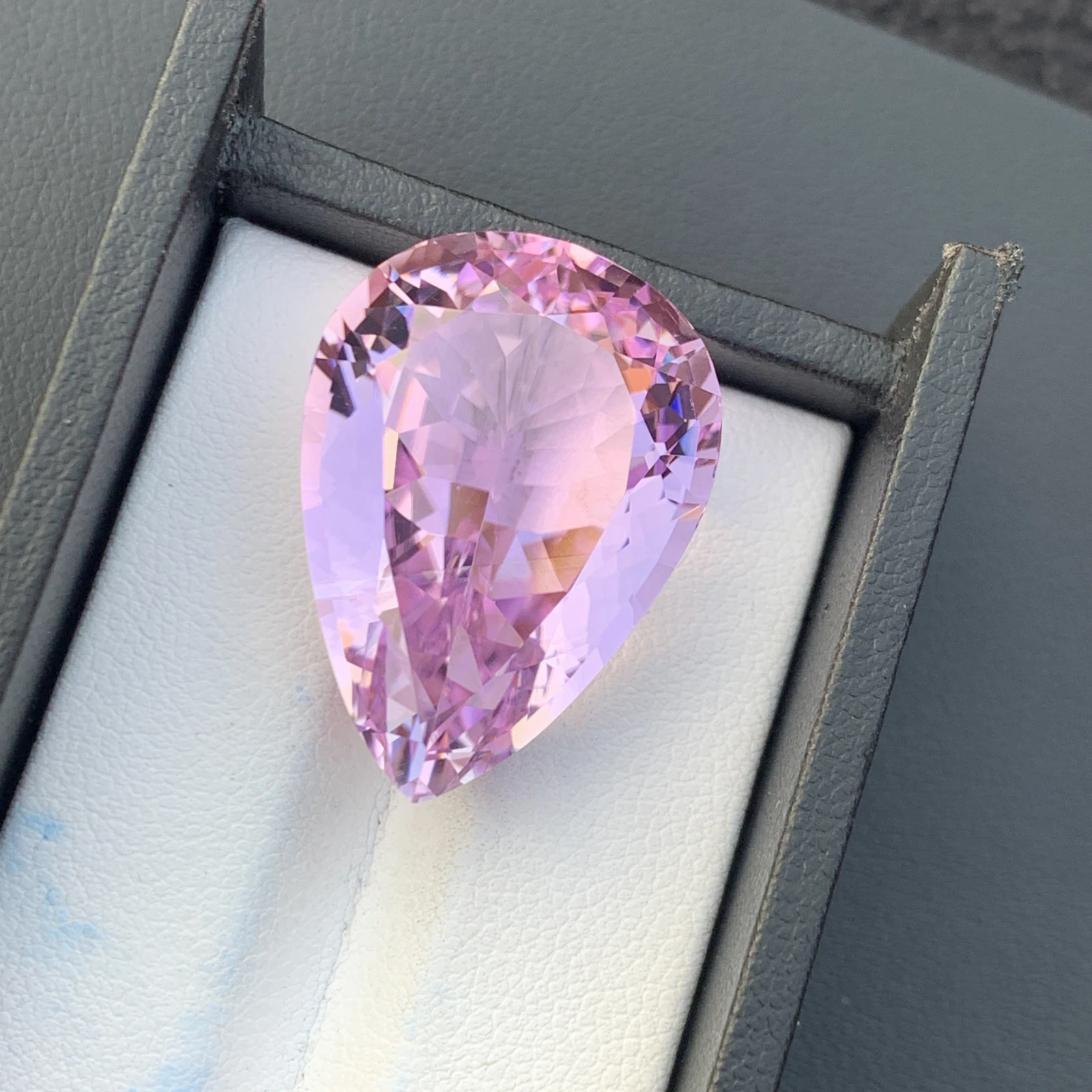 49.55 ct Natural Pink Kunzite Pear Shape Loose Gemstone from Afghanistan — view 3
