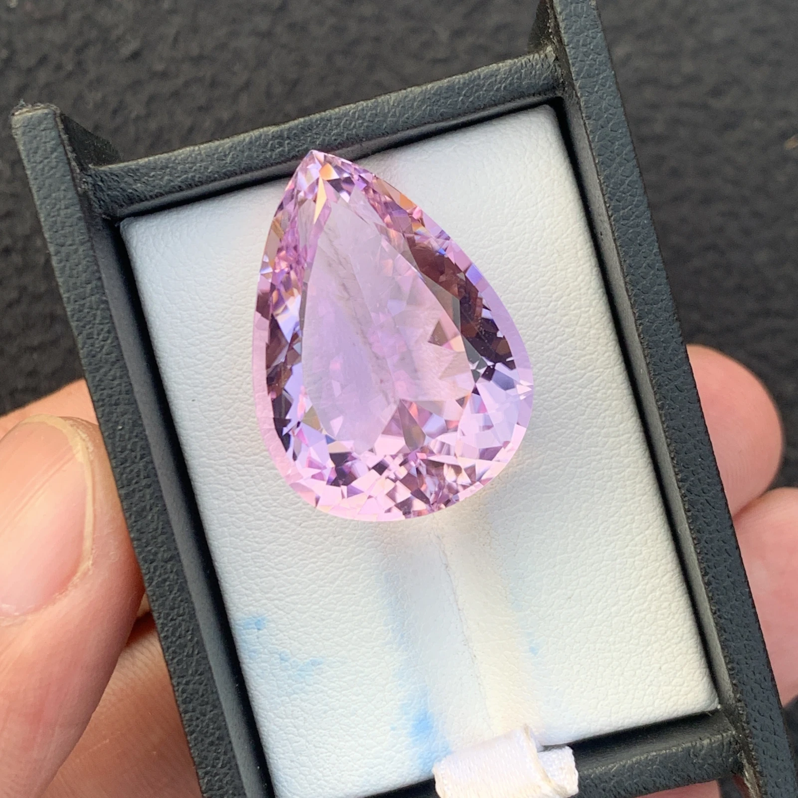 49.55 ct Natural Pink Kunzite Pear Shape Loose Gemstone from Afghanistan — view 5