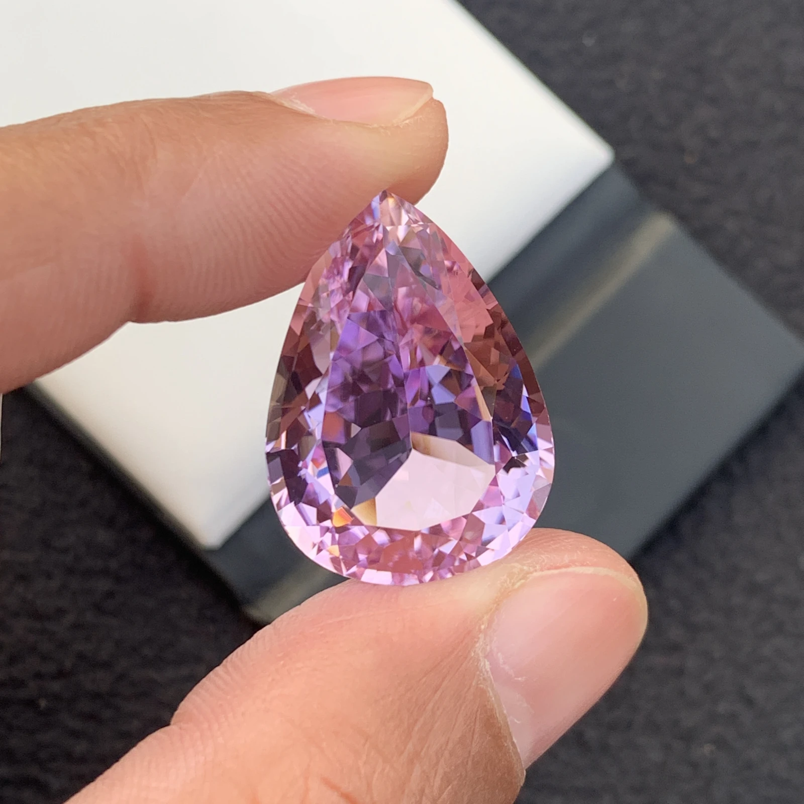 49.55 ct Natural Pink Kunzite Pear Shape Loose Gemstone from Afghanistan — view 11