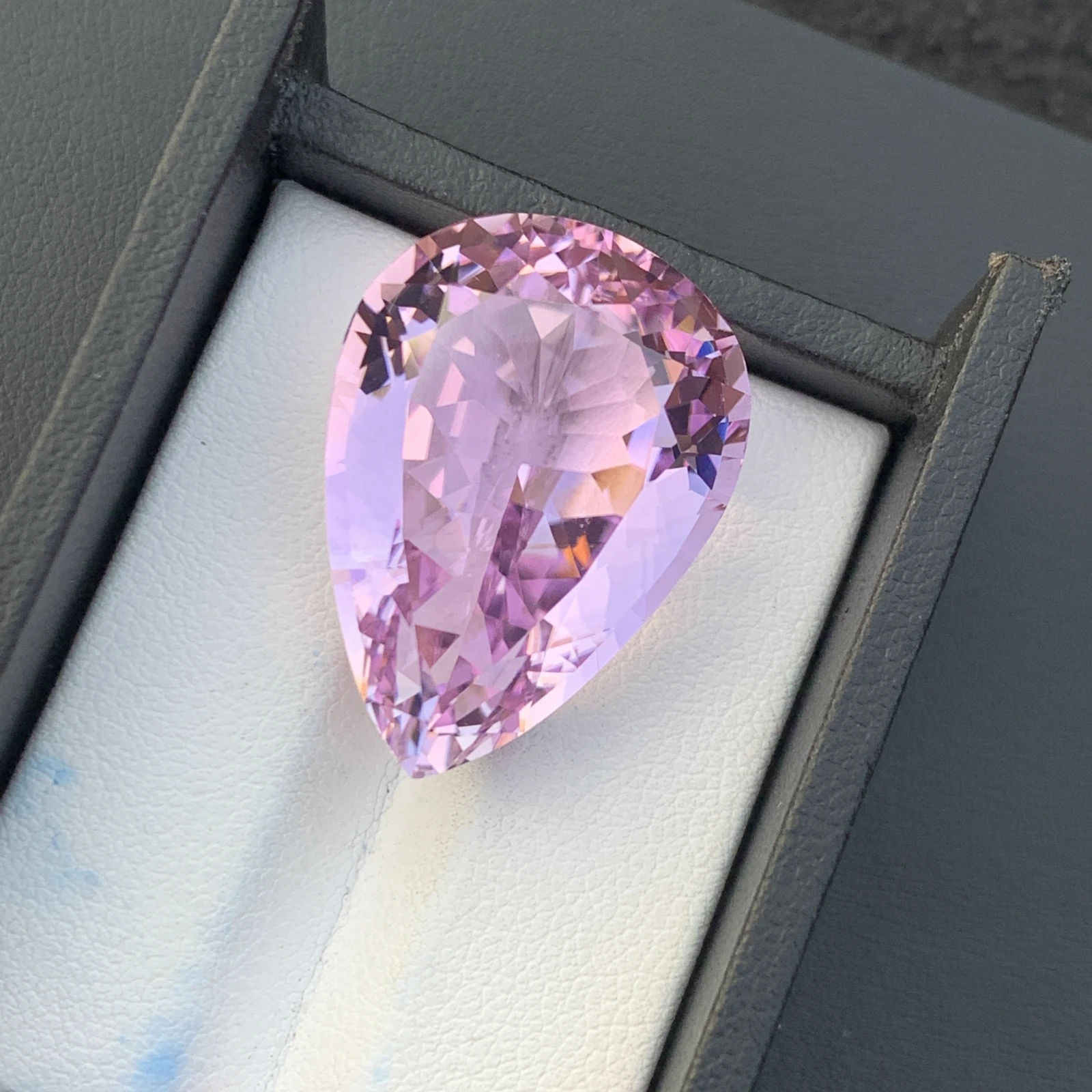 49.55 ct Natural Pink Kunzite Pear Shape Loose Gemstone from Afghanistan — view 1
