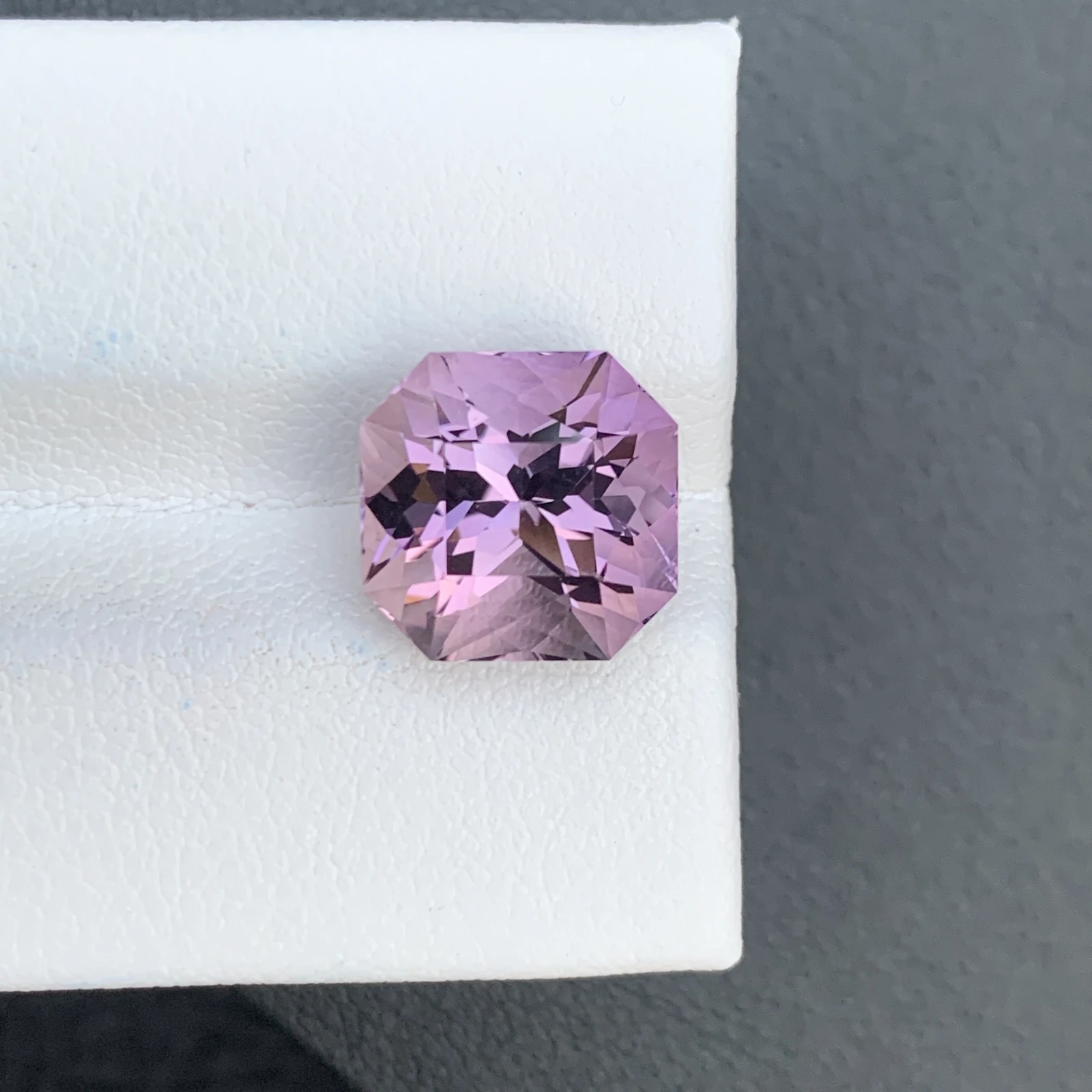 5.85 ct Natural Amethyst Asscher Shape Loose Gemstone — view 6