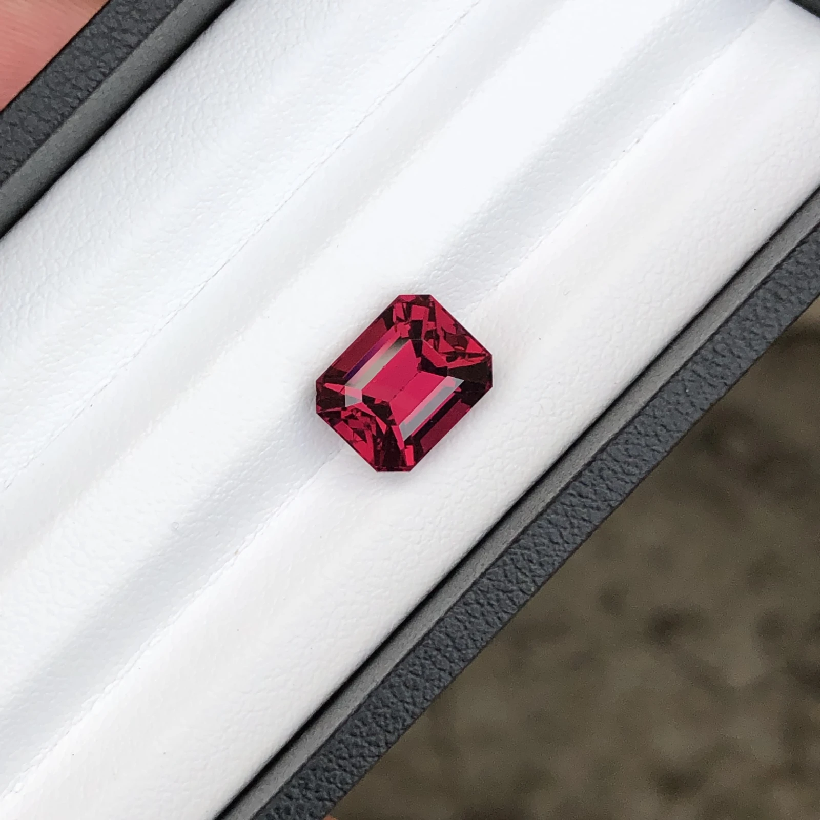 5.40 ct Natural Rhodolite Garnet Octagon Shape Loose Gemstone — view 12