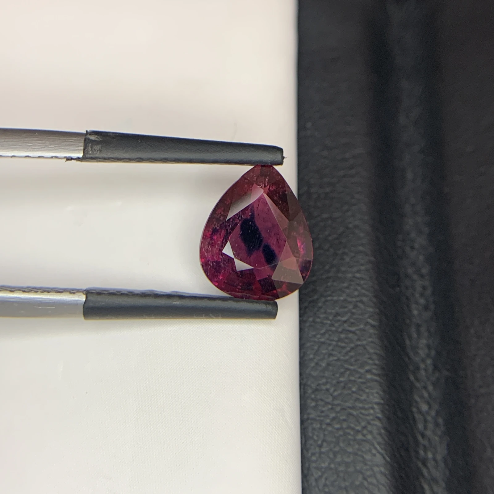 Natural Reddish Purple Ruby 2.19 Carat Faceted Pear Shape Loose Gemstone For Jewelry — view 1