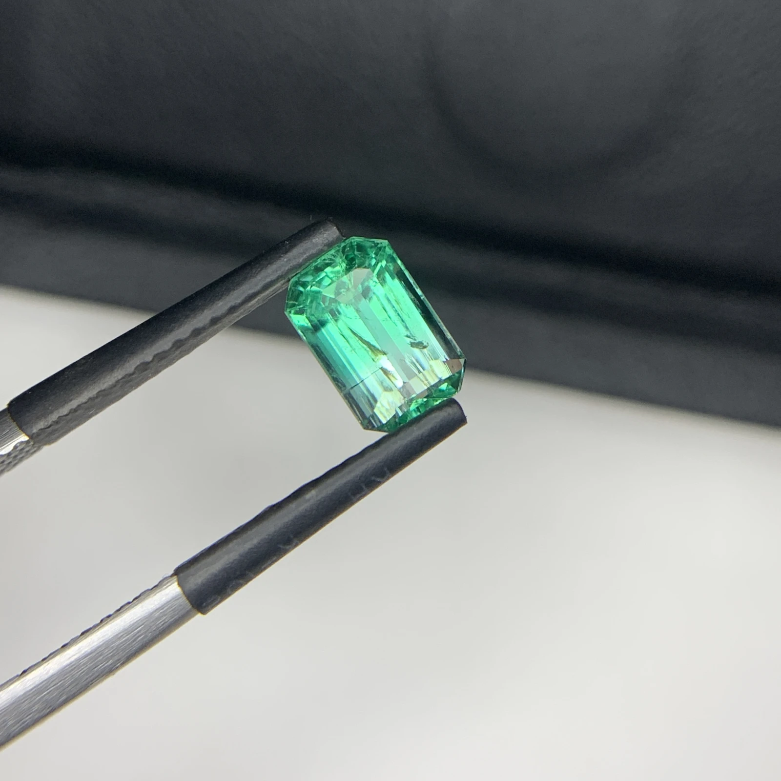 Natural Green Emerald 1.29 Carat Emerald Shape Faceted Loose Gemstone — view 14