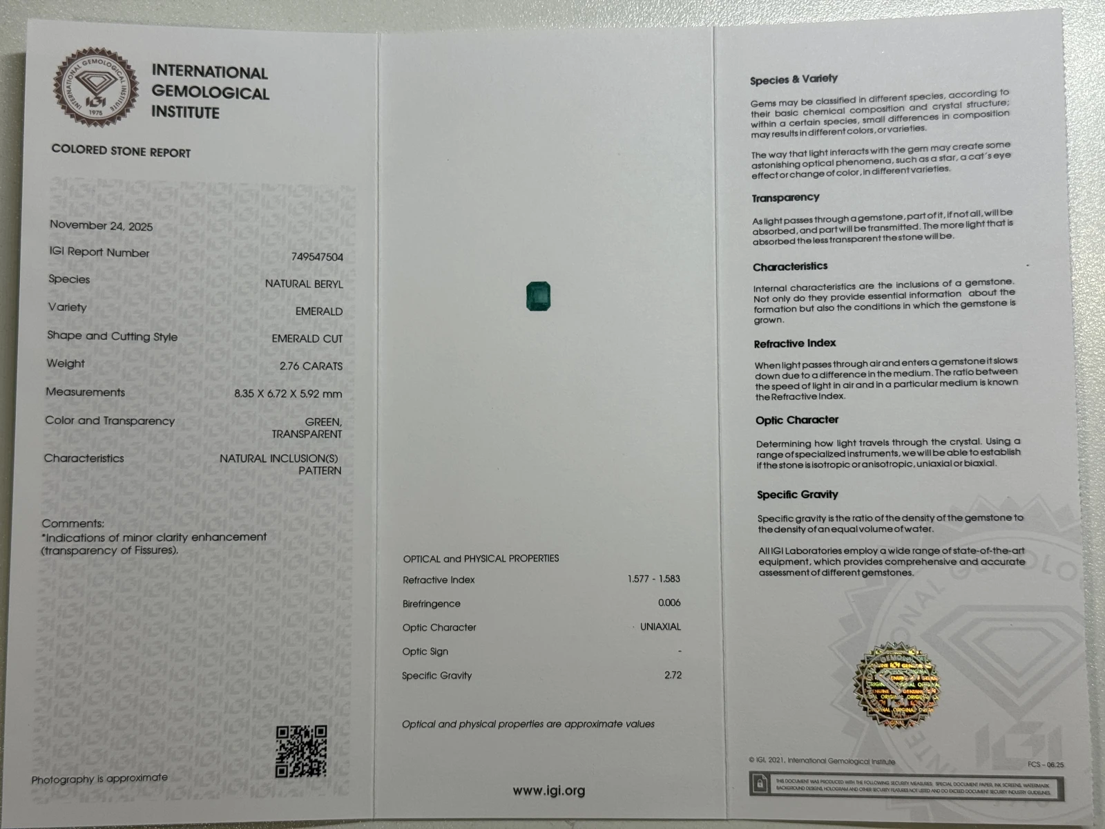 IGI Certified 2.76 ct Natural Panjshir Octagon Shape Loose Gemstone from Afghanistan — view 20