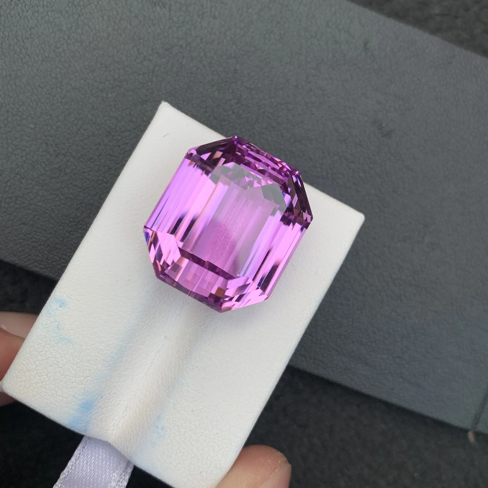 Natural Purple Kunzite 51.45 Carat Faceted Octagon Shape Loose Gemstone — view 2