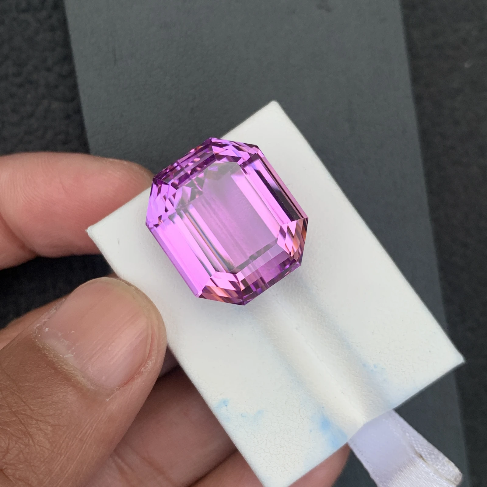Natural Purple Kunzite 51.45 Carat Faceted Octagon Shape Loose Gemstone — view 7