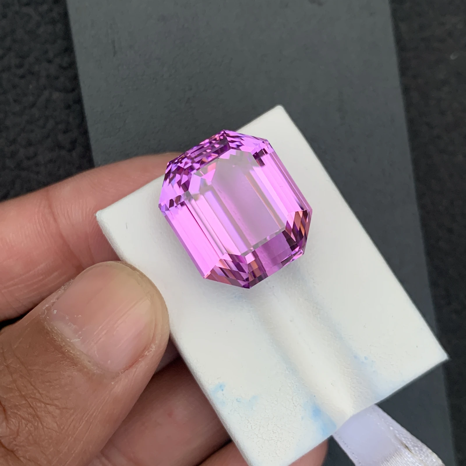 Natural Purple Kunzite 51.45 Carat Faceted Octagon Shape Loose Gemstone — view 9