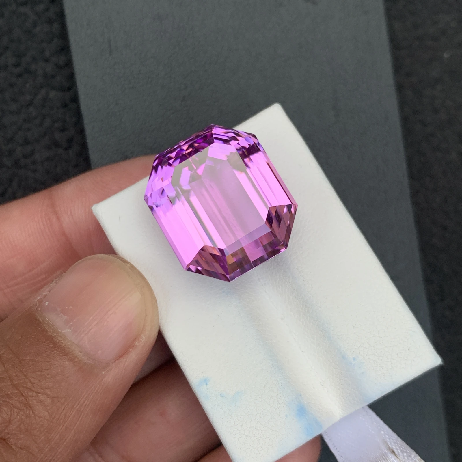 Natural Purple Kunzite 51.45 Carat Faceted Octagon Shape Loose Gemstone — view 10