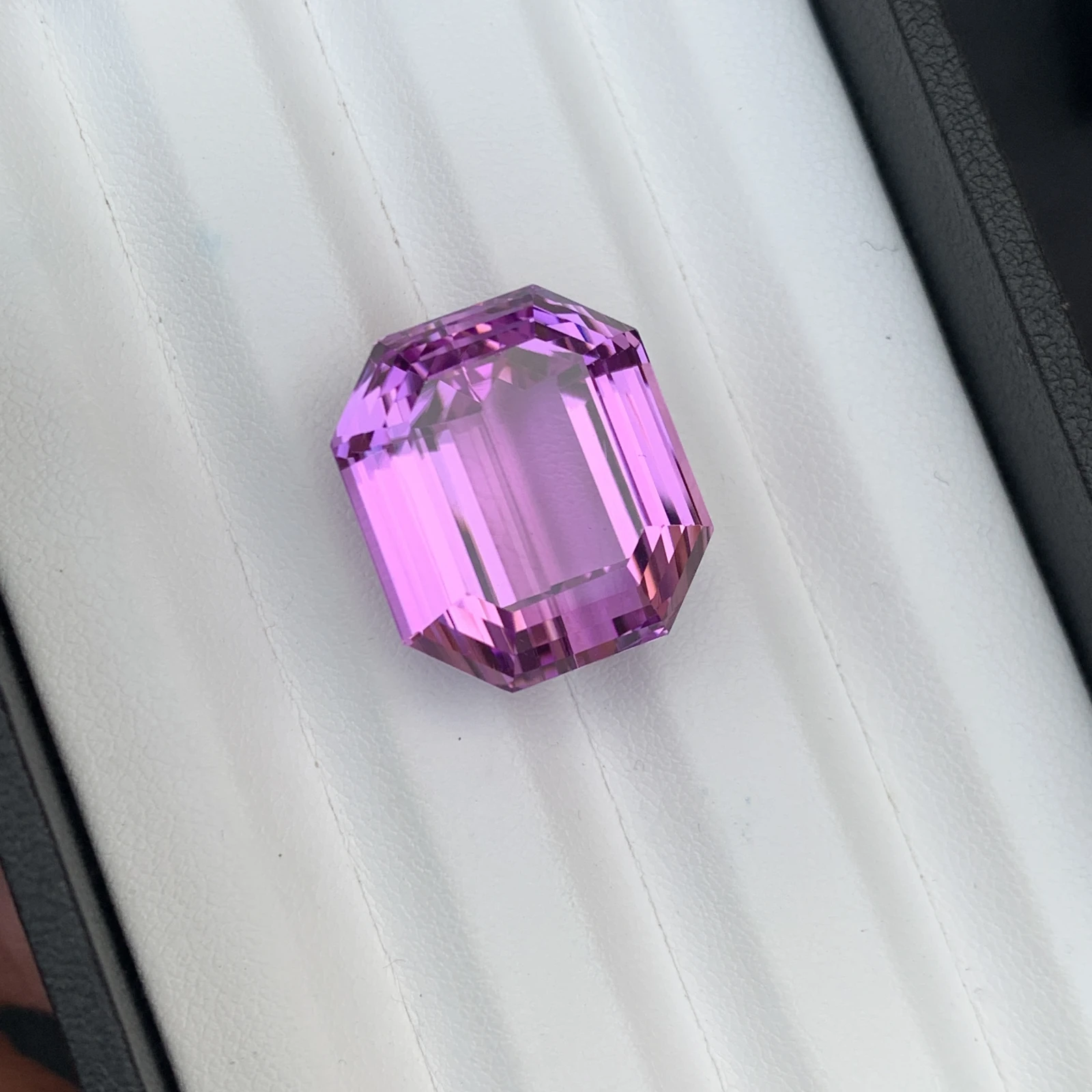 Natural Purple Kunzite 51.45 Carat Faceted Octagon Shape Loose Gemstone — view 13