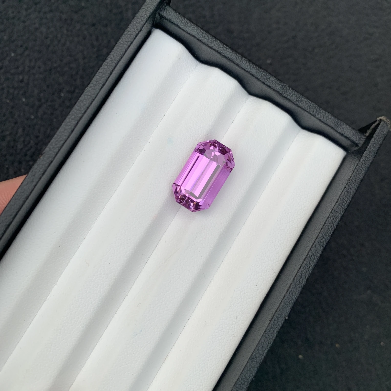 Natural Pinkish Purple Kunzite 16.03 Carat Faceted Emerald Cut Loose Gemstone — view 12