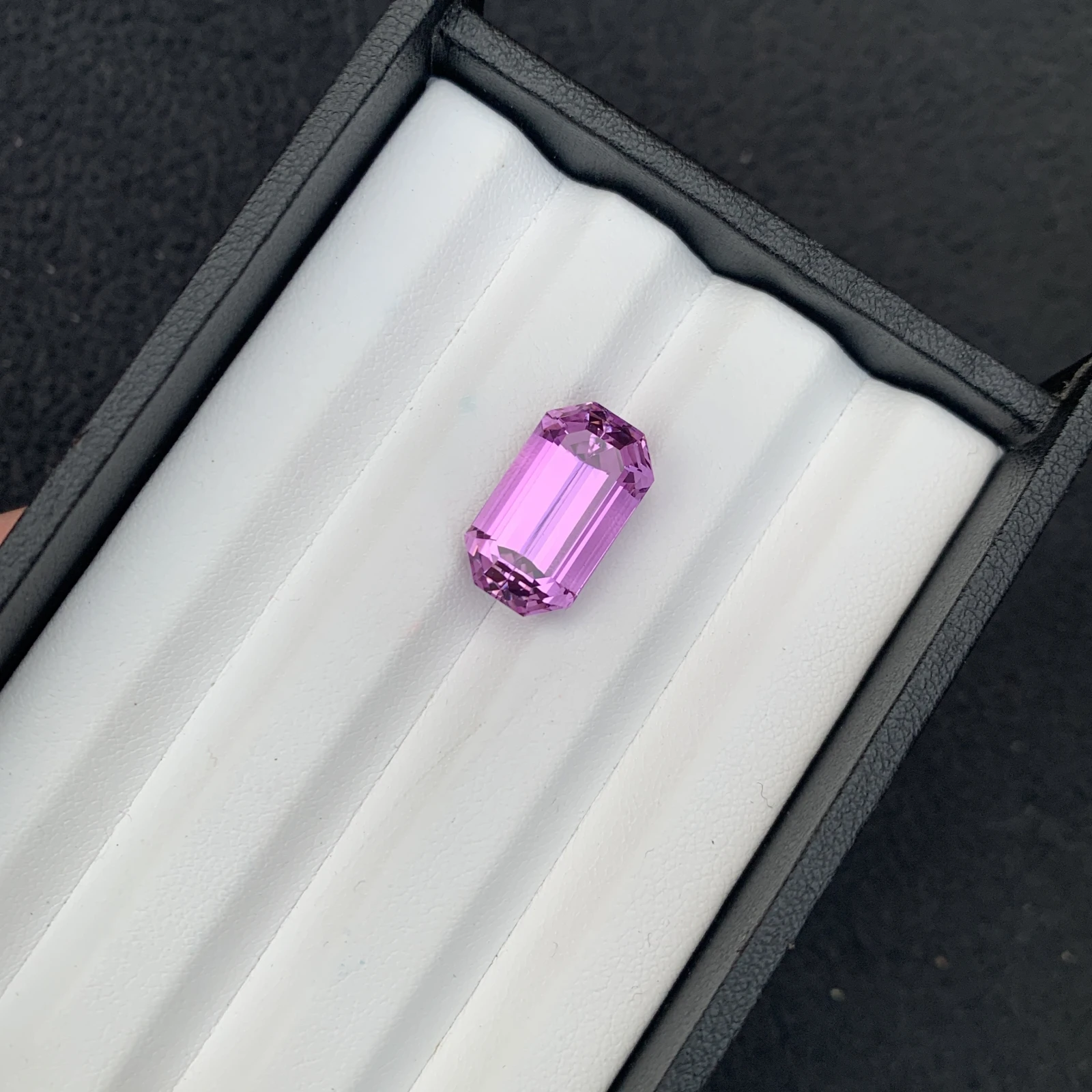 Natural Pinkish Purple Kunzite 16.03 Carat Faceted Emerald Cut Loose Gemstone — view 13