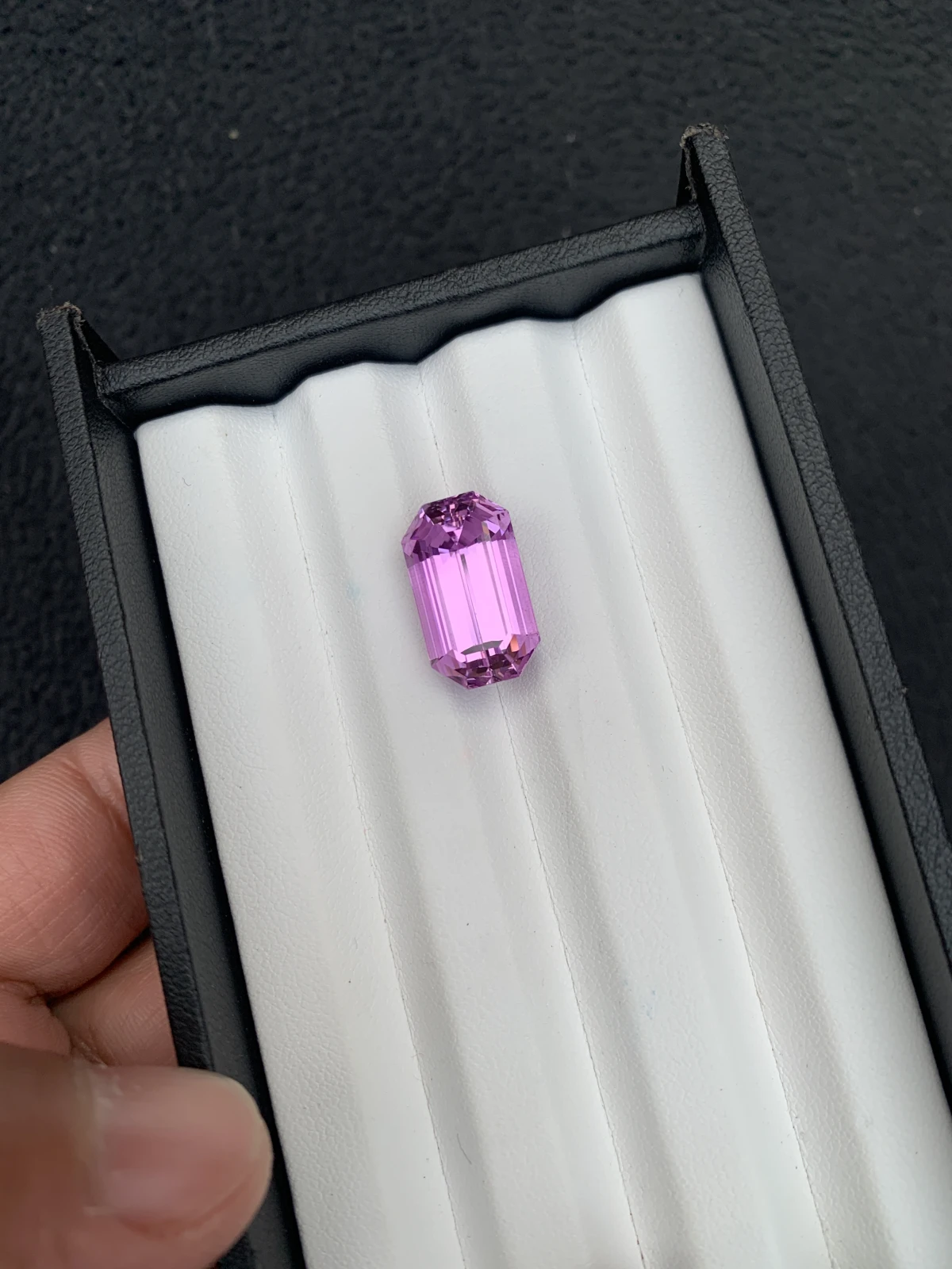 Natural Pinkish Purple Kunzite 16.03 Carat Faceted Emerald Cut Loose Gemstone — view 19