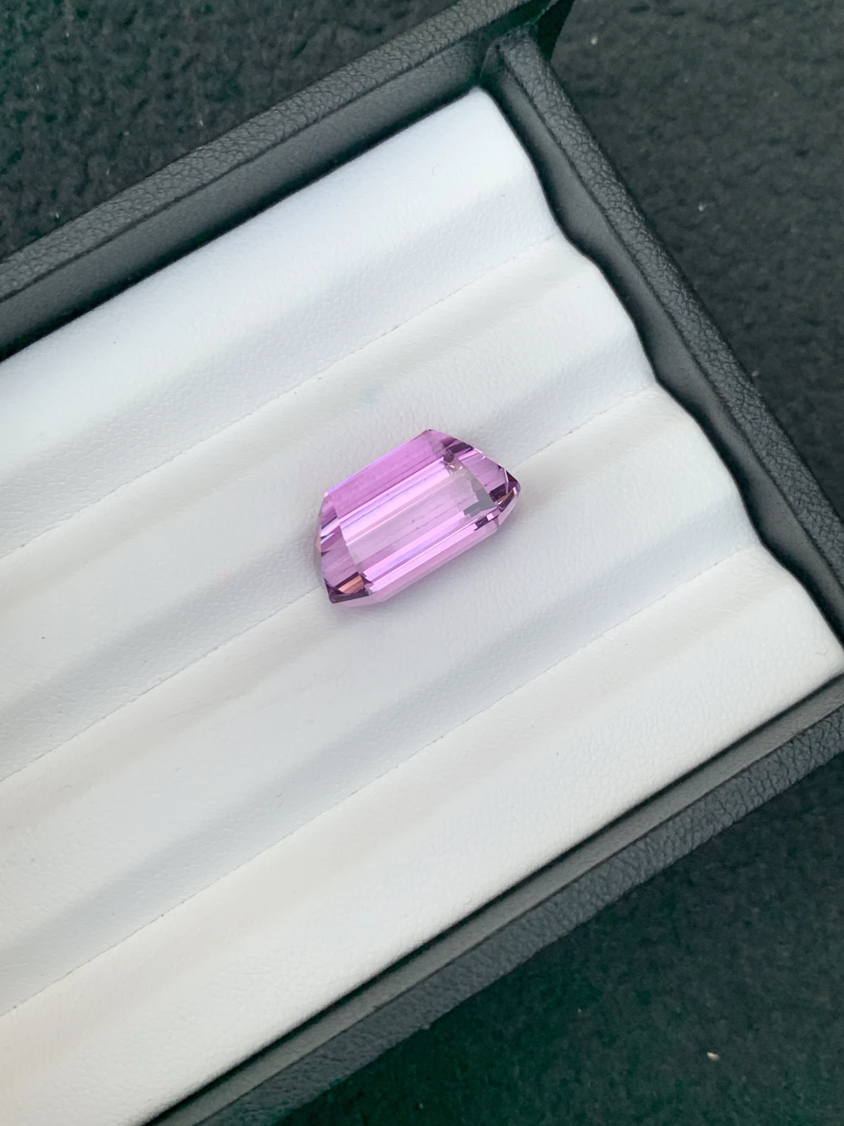 Natural Pinkish Purple Kunzite 16.03 Carat Faceted Emerald Cut Loose Gemstone — view 21
