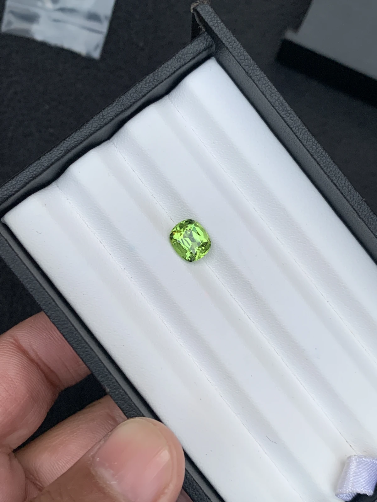 3.11 ct Natural Mint Green Peridot Cushion Shape Loose Gemstone from Supat Valley Pakistan — view 9