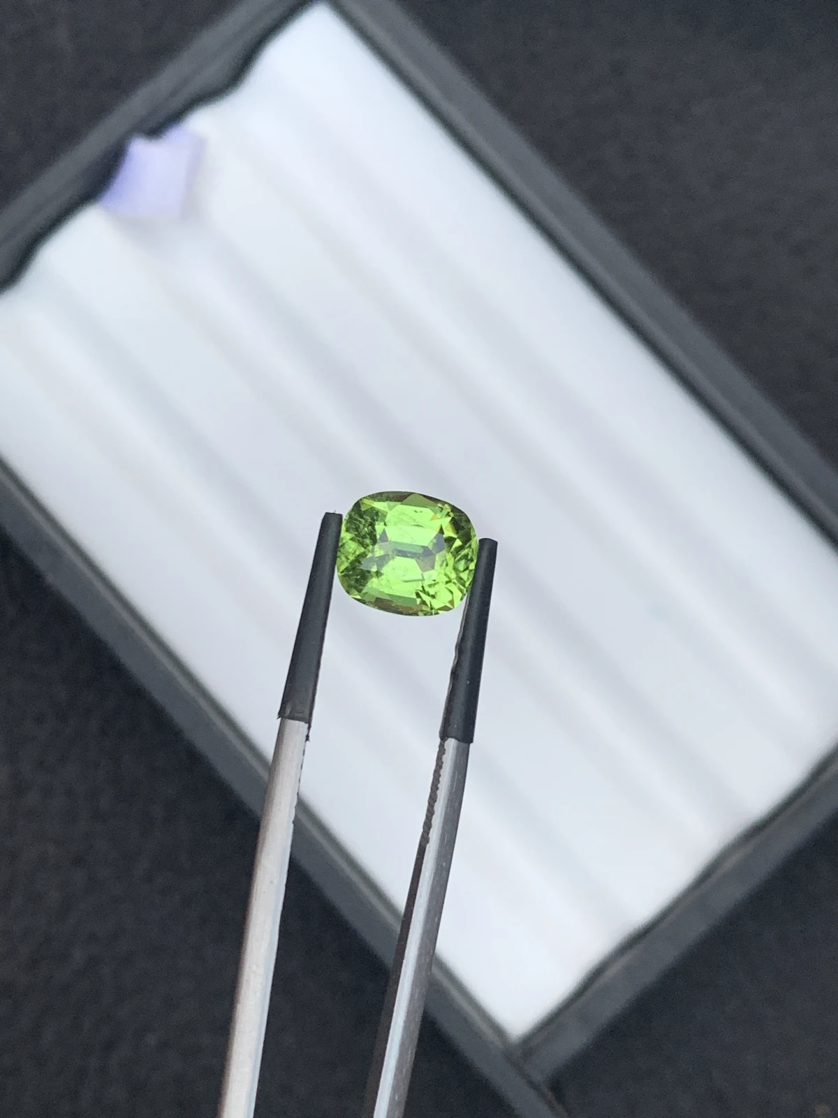 3.11 ct Natural Mint Green Peridot Cushion Shape Loose Gemstone from Supat Valley Pakistan — view 12