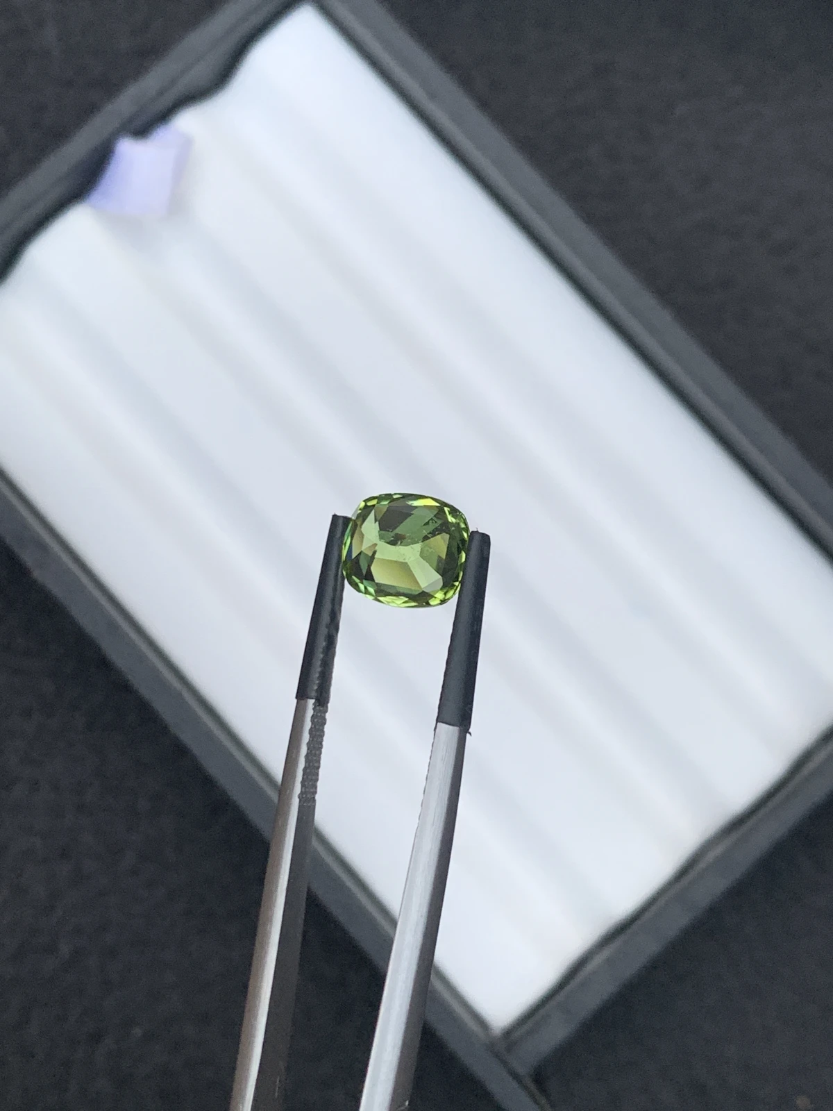 3.11 ct Natural Mint Green Peridot Cushion Shape Loose Gemstone from Supat Valley Pakistan — view 14