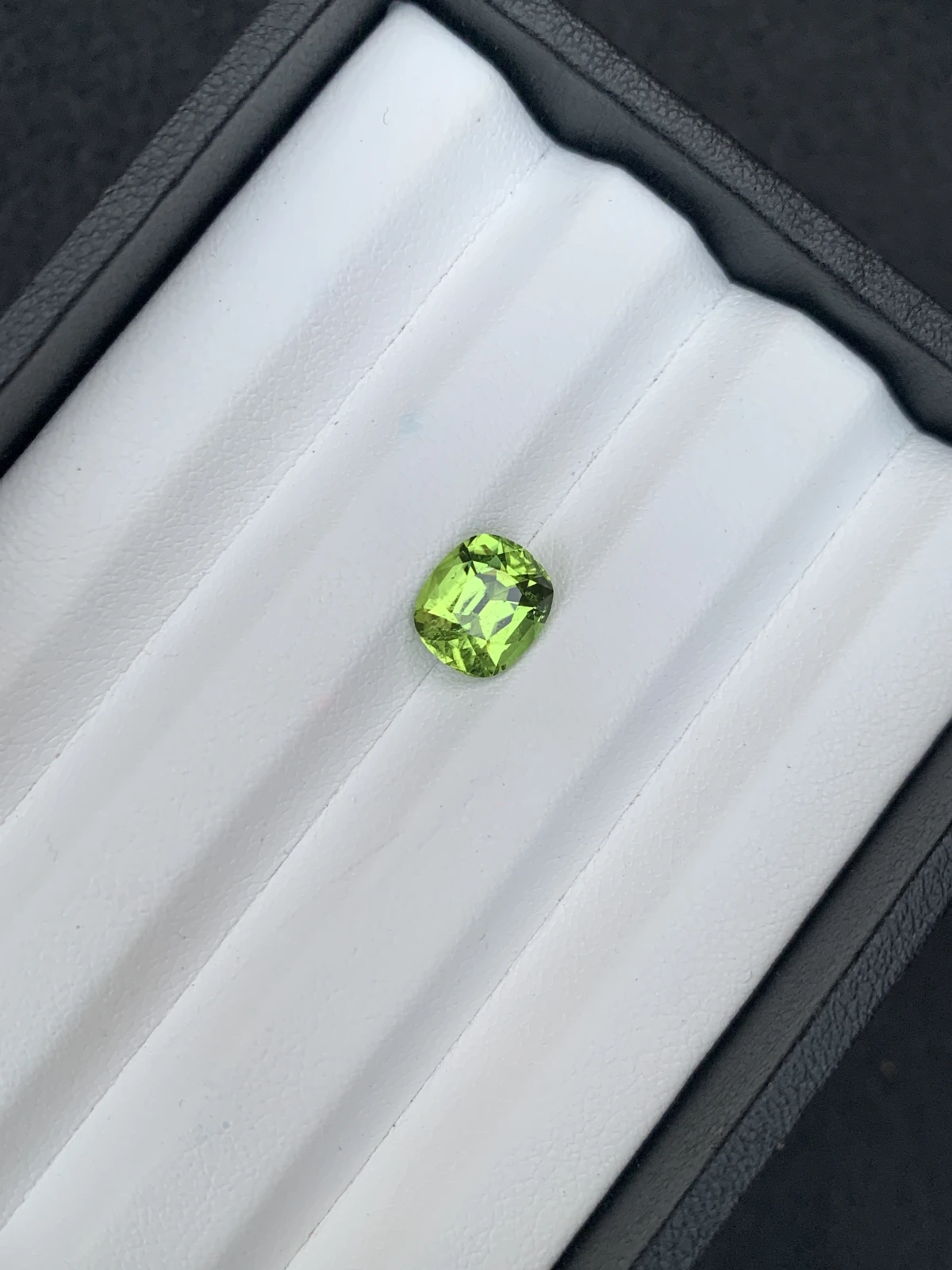 3.11 ct Natural Mint Green Peridot Cushion Shape Loose Gemstone from Supat Valley Pakistan — view 2