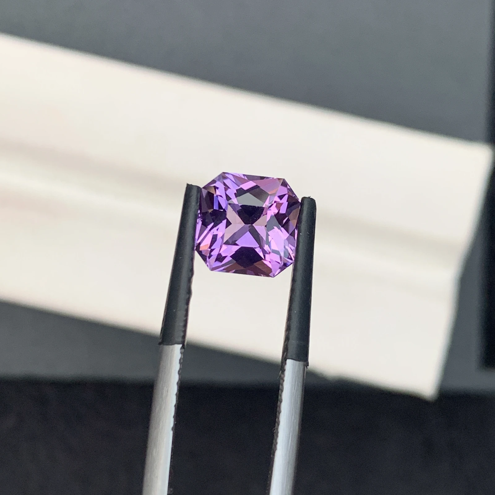 Natural Purple Amethyst 2.37 Carat Faceted Fancy Cut Octagon Shape Loose Gemstone — view 11