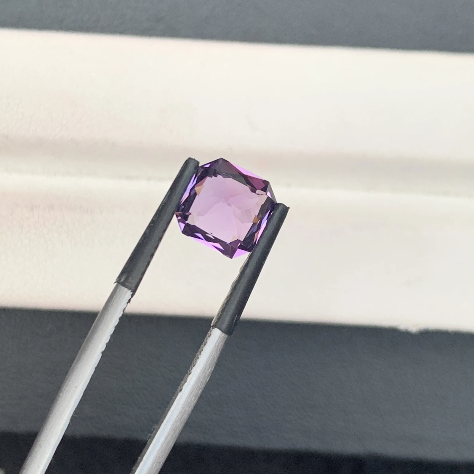 Natural Purple Amethyst 2.37 Carat Faceted Fancy Cut Octagon Shape Loose Gemstone — view 13