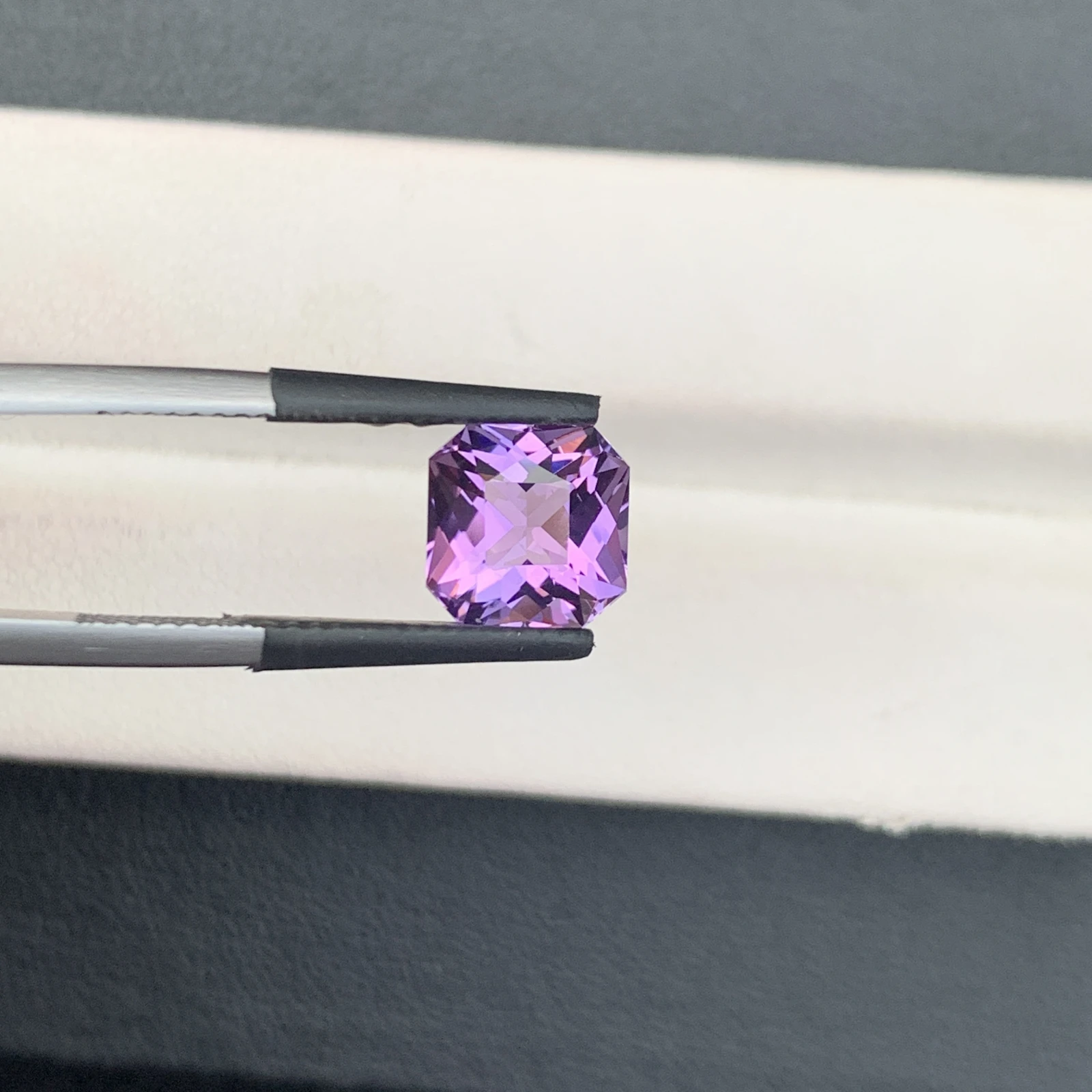 Natural Purple Amethyst 2.37 Carat Faceted Fancy Cut Octagon Shape Loose Gemstone — view 14