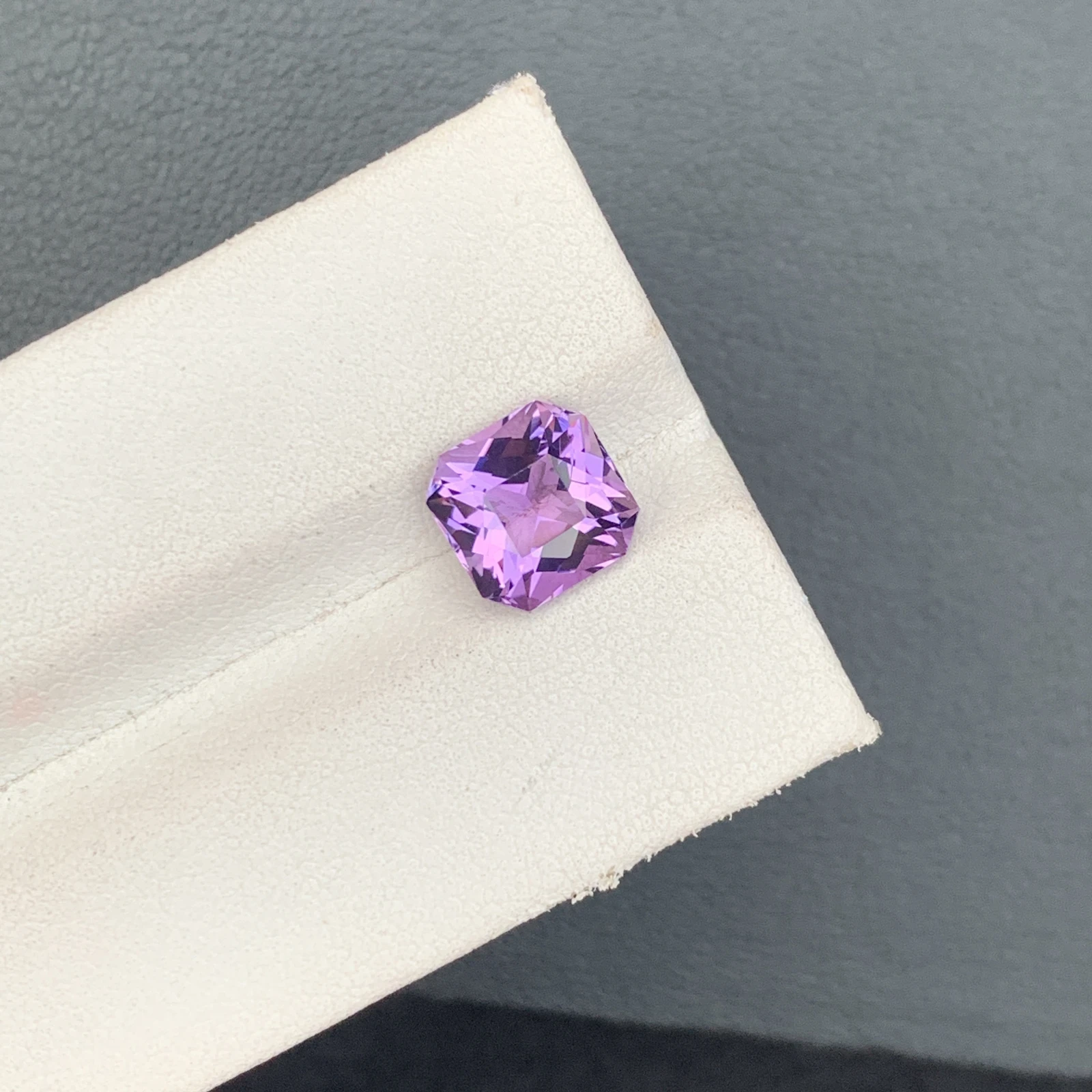 Natural Purple Amethyst 2.37 Carat Faceted Fancy Cut Octagon Shape Loose Gemstone — view 1