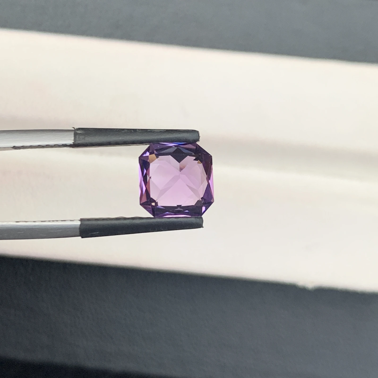 Natural Purple Amethyst 2.37 Carat Faceted Fancy Cut Octagon Shape Loose Gemstone — view 15