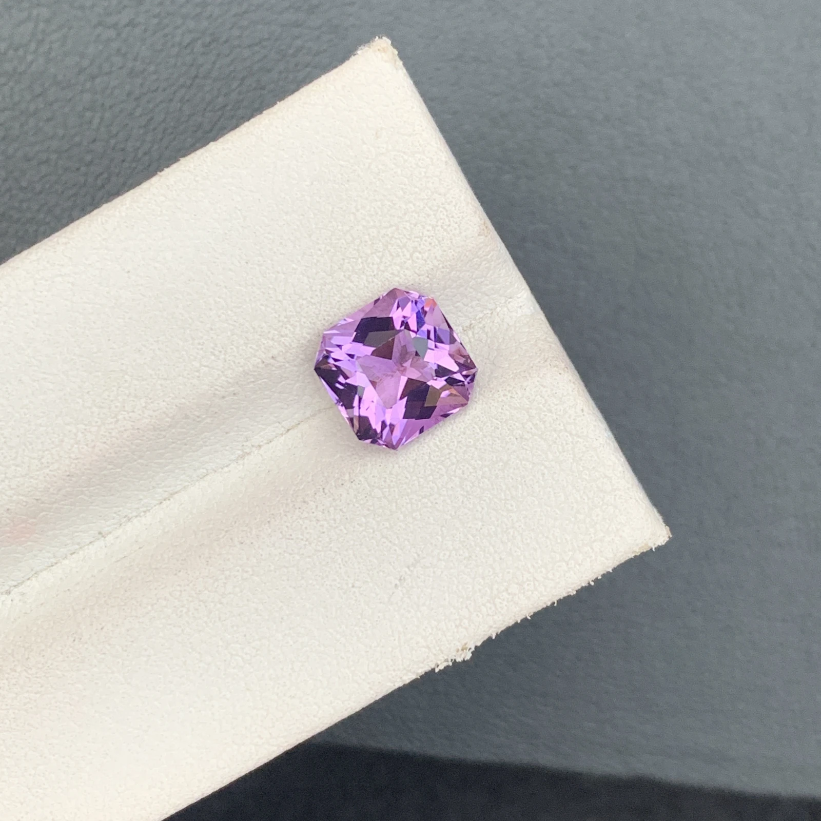 Natural Purple Amethyst 2.37 Carat Faceted Fancy Cut Octagon Shape Loose Gemstone — view 2