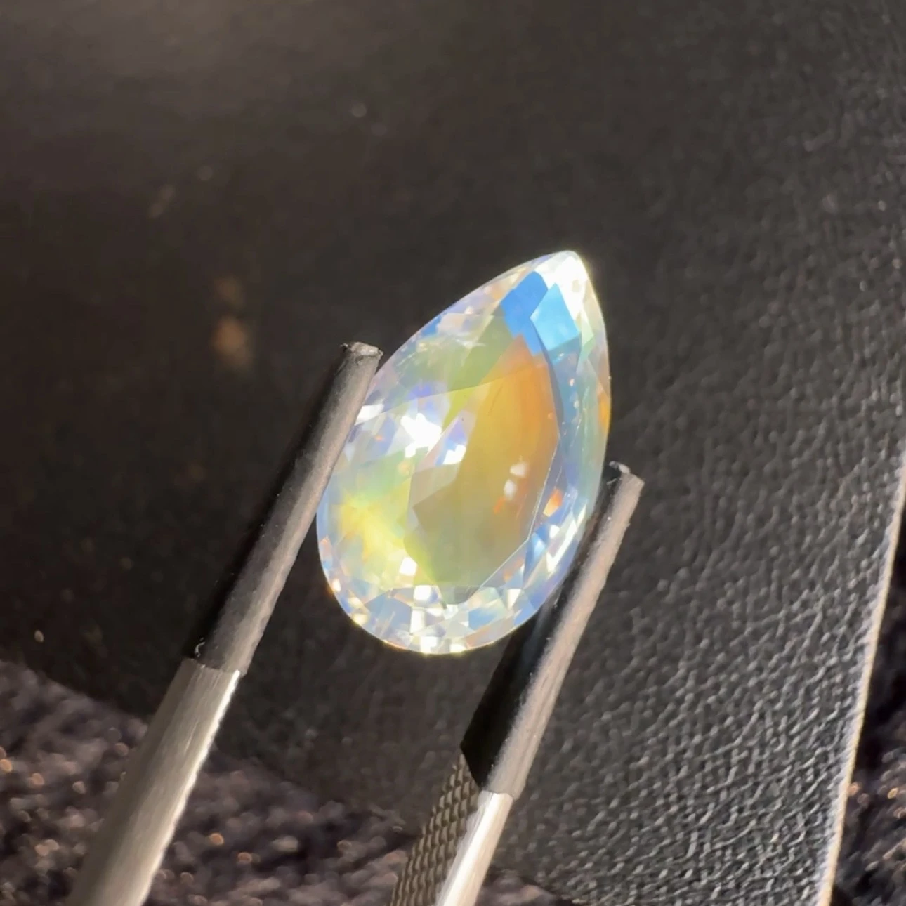 ICA GemLab Certified 5.16 ct Natural Rainbow Moonstone Pear Shape Loose Gemstone from Madagascar — view 1