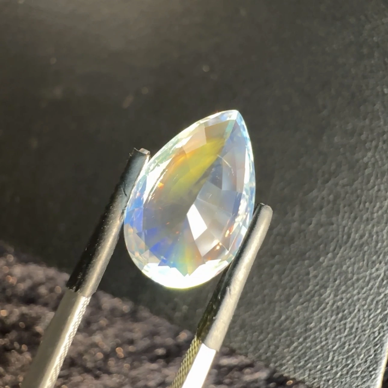 ICA GemLab Certified 5.16 ct Natural Rainbow Moonstone Pear Shape Loose Gemstone from Madagascar — view 2