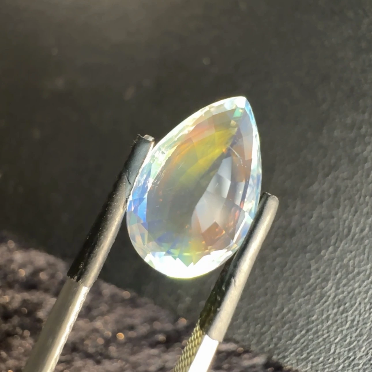 ICA GemLab Certified 5.16 ct Natural Rainbow Moonstone Pear Shape Loose Gemstone from Madagascar — view 3
