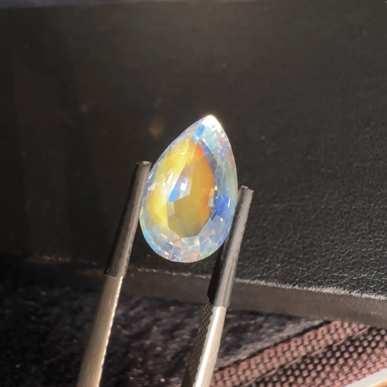 ICA GemLab Certified 5.16 ct Natural Rainbow Moonstone Pear Shape Loose Gemstone from Madagascar — view 8