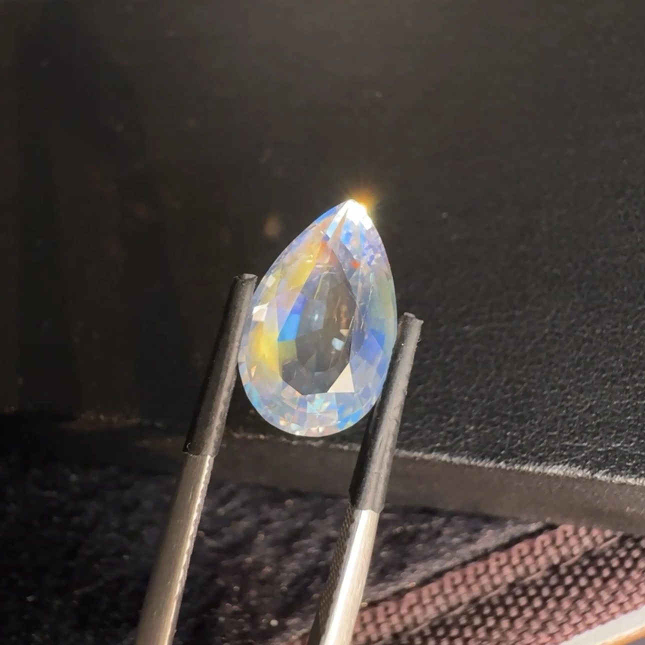 ICA GemLab Certified 5.16 ct Natural Rainbow Moonstone Pear Shape Loose Gemstone from Madagascar — view 9