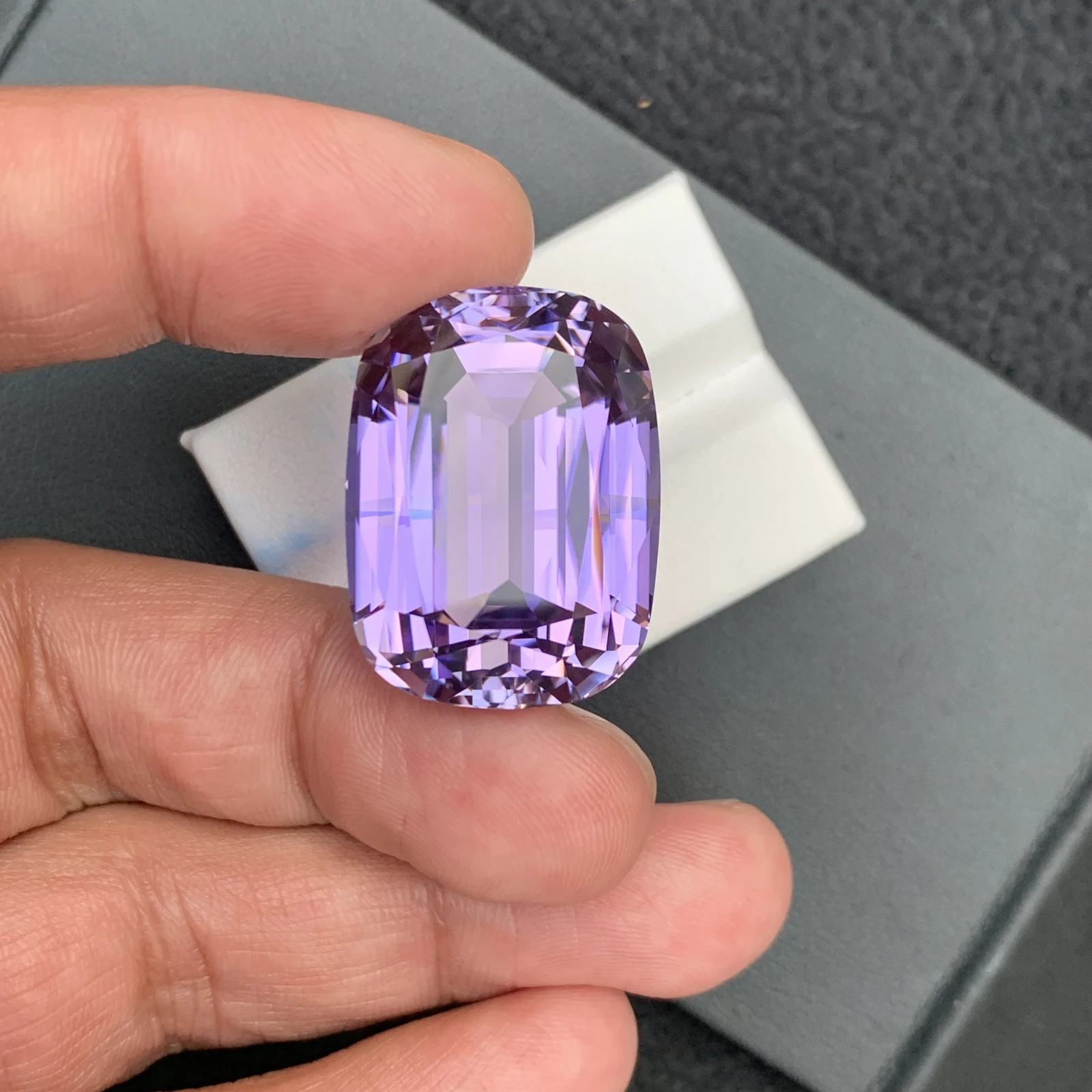 95.24 carat Unheated Natural Purple Kunizte Cushion Shape Loose Gemstone from Afghanisan — view 13